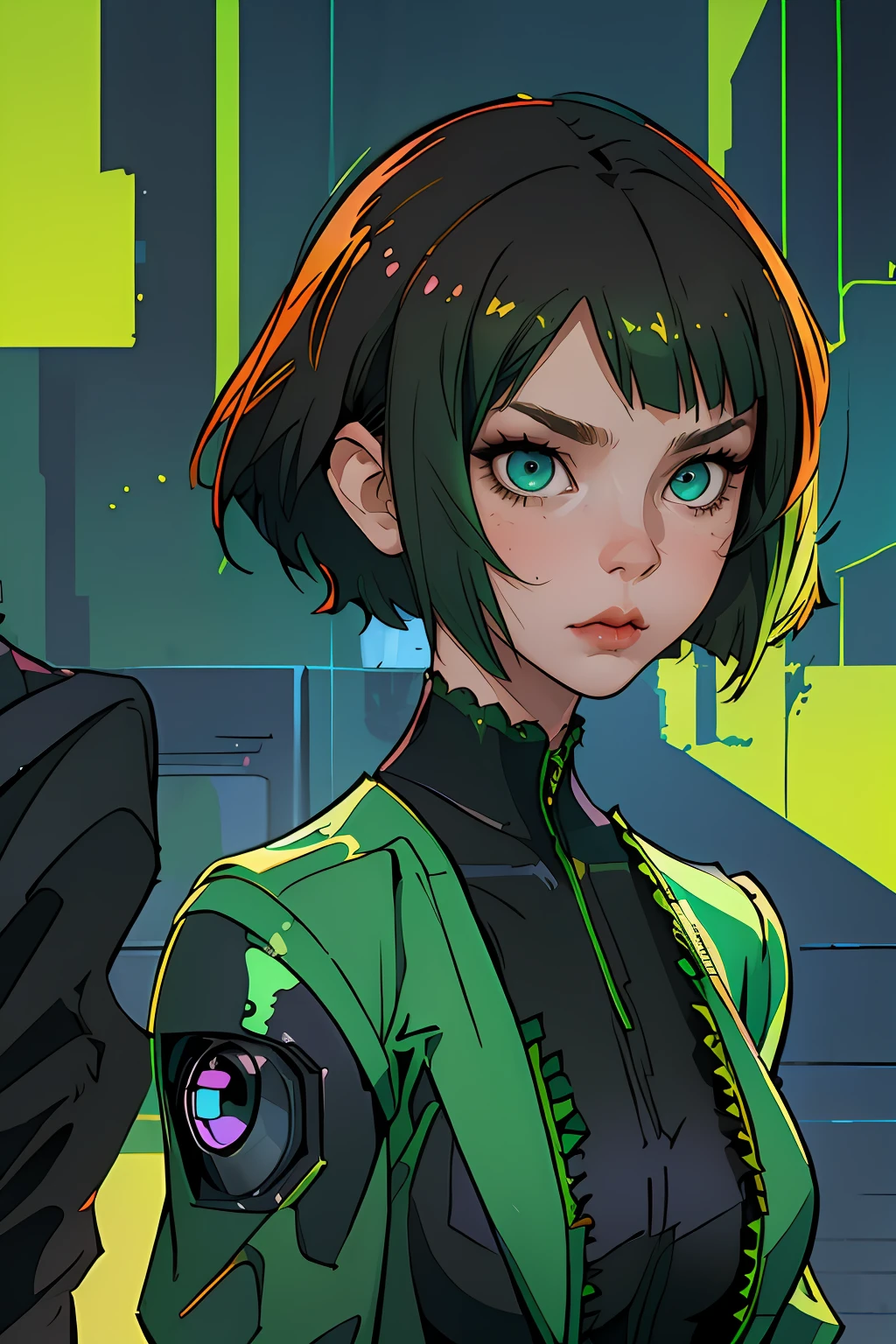 green colored eyes, Short Hair Hair