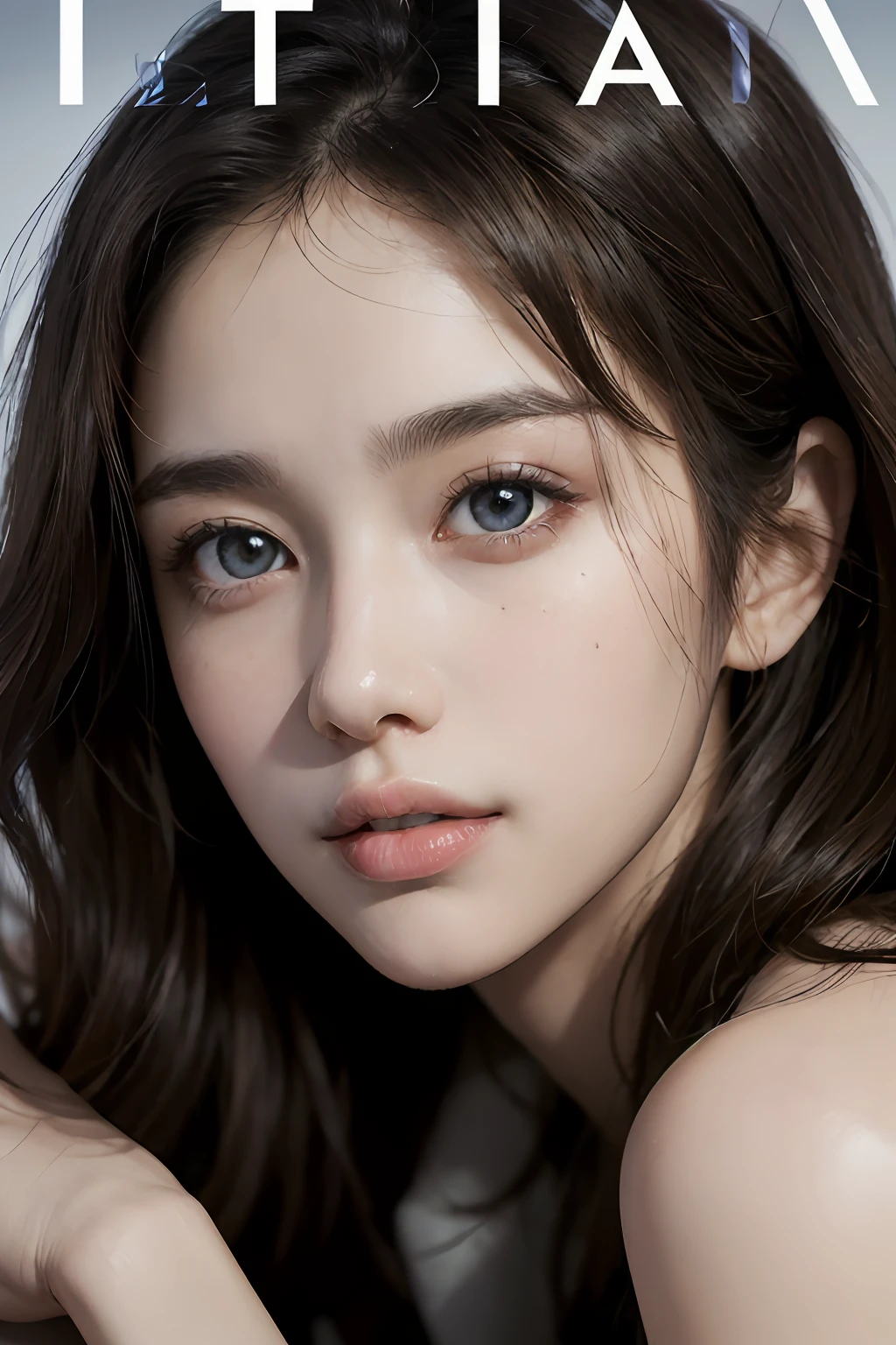 ((ultra-realistic realism+Pure)，eyes with brightness，White Skin Skin)，High-definition image quality，Dynamic tilt，High nose，Realistic details，Unity 8k壁纸，Super fine，A masterpiece of beauty，top-quality，tidal current，Sweet and lovely，FashionMagCover，Realiy，sideface，Brown hair long。