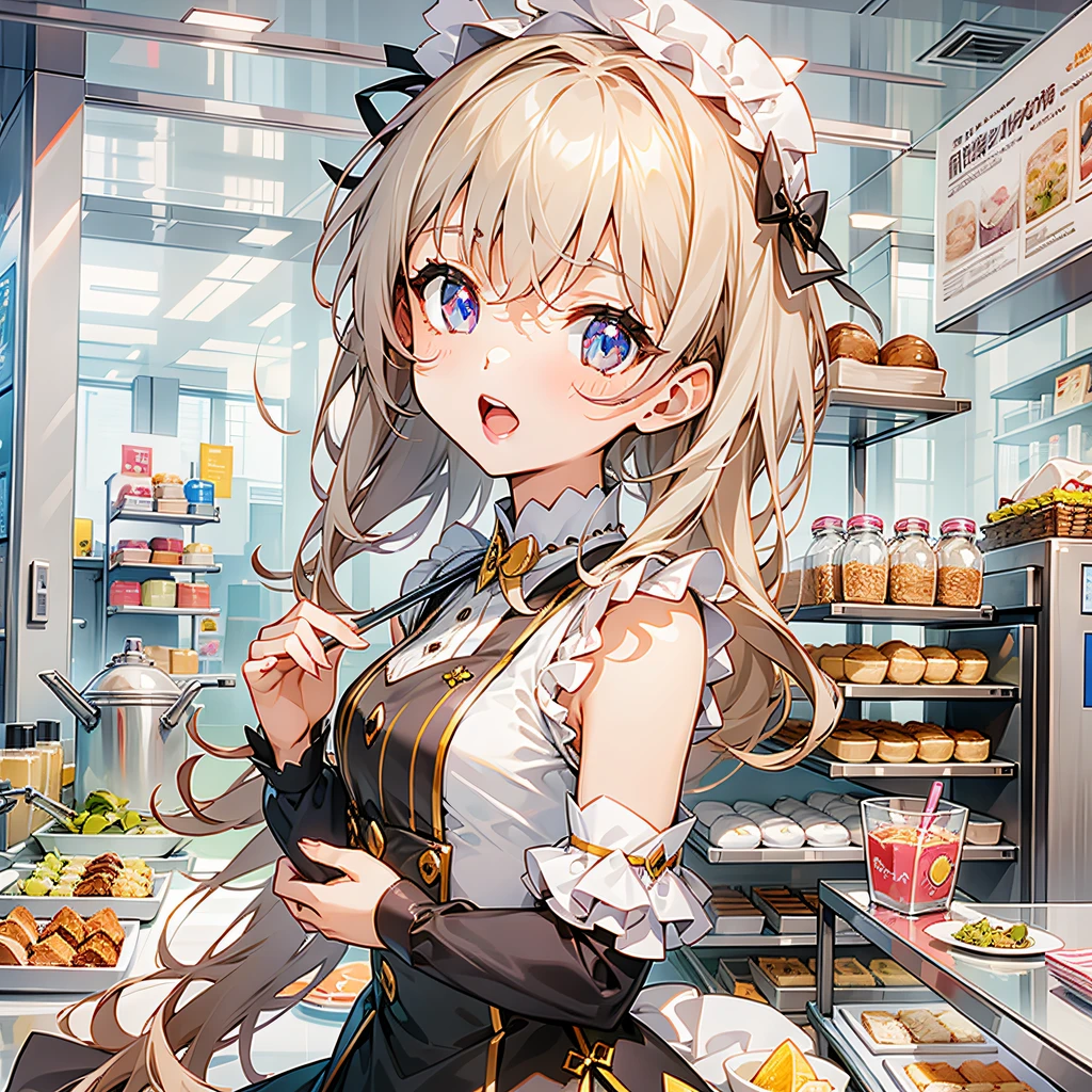 Cute little girl s top-quality masterpiece Normal five fingers Lustrous hair maid café clerk