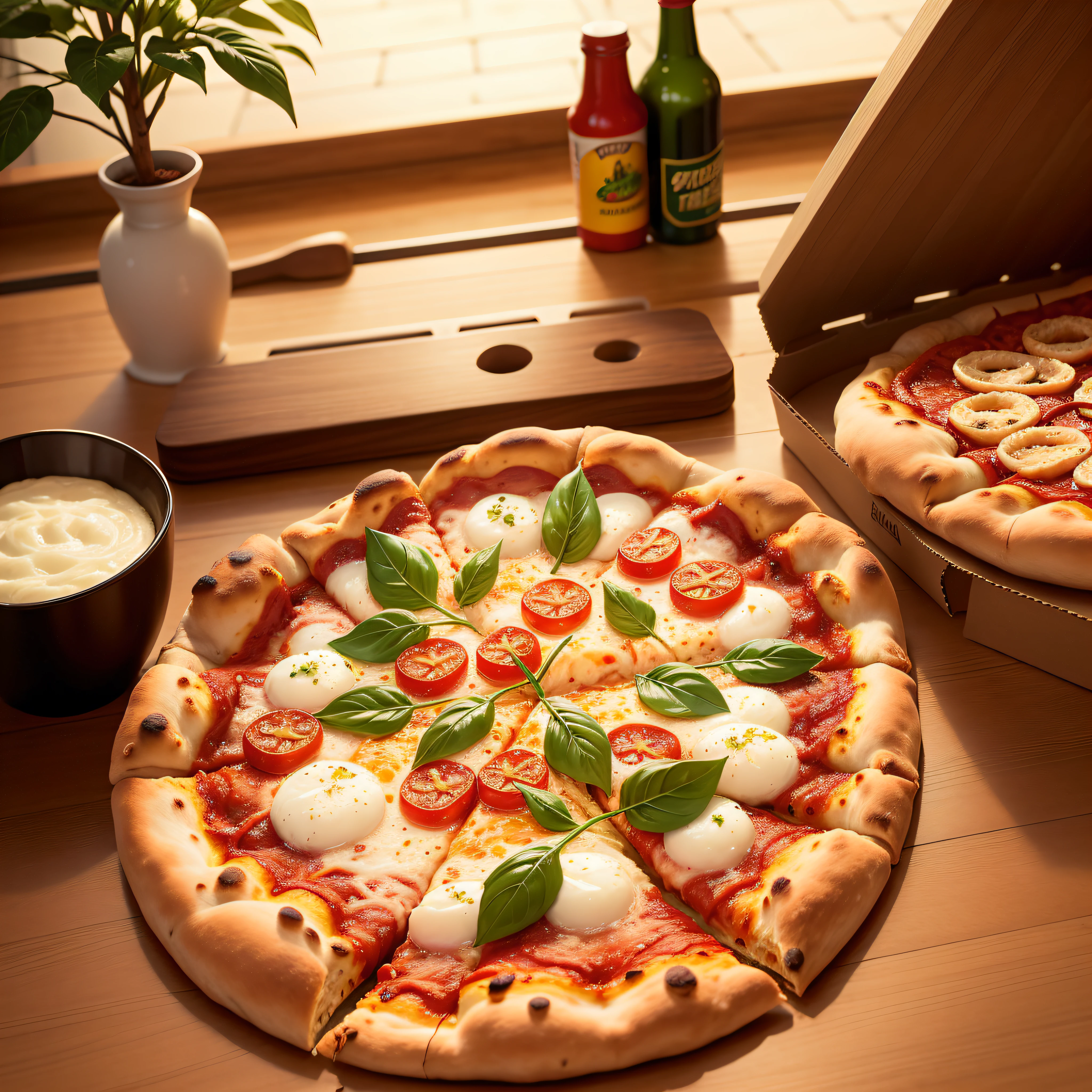 Pizza saborosa, centralizadas