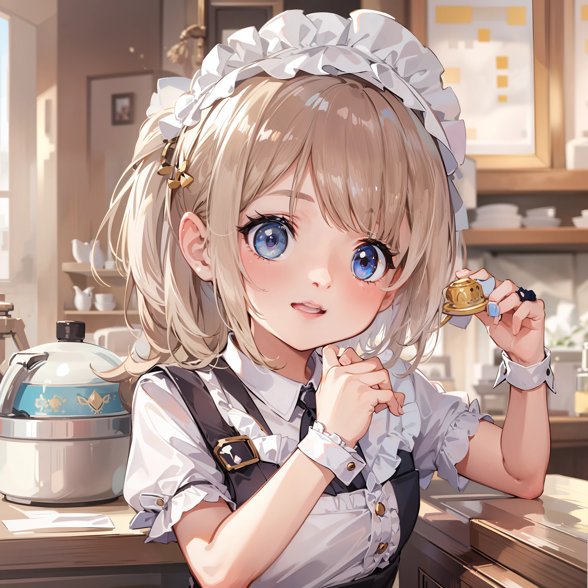 Cute s top-quality masterpiece Normal five fingers Lustrous hair maid café clerk
