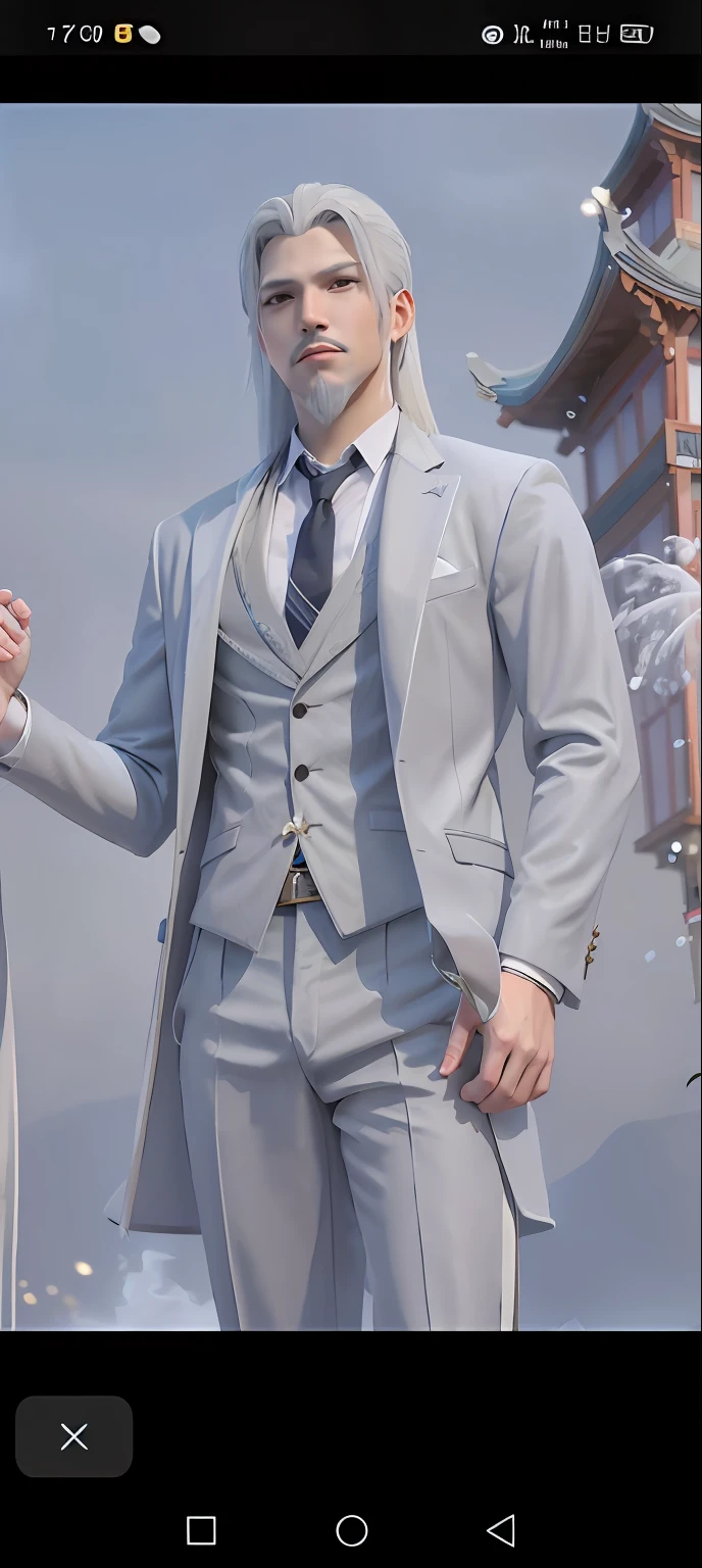 There was a man in a suit and tie standing in front of a building, wearing a light blue suit, high quality suit, Elegant suit, stylish suit, luxurious suit, elegant cinematic pose, modern maximalist suit, 3-piece-suit, wearing fashion suit, wearing fantasy formal clothing, wear suit, intricate suit, he is wearing a suit