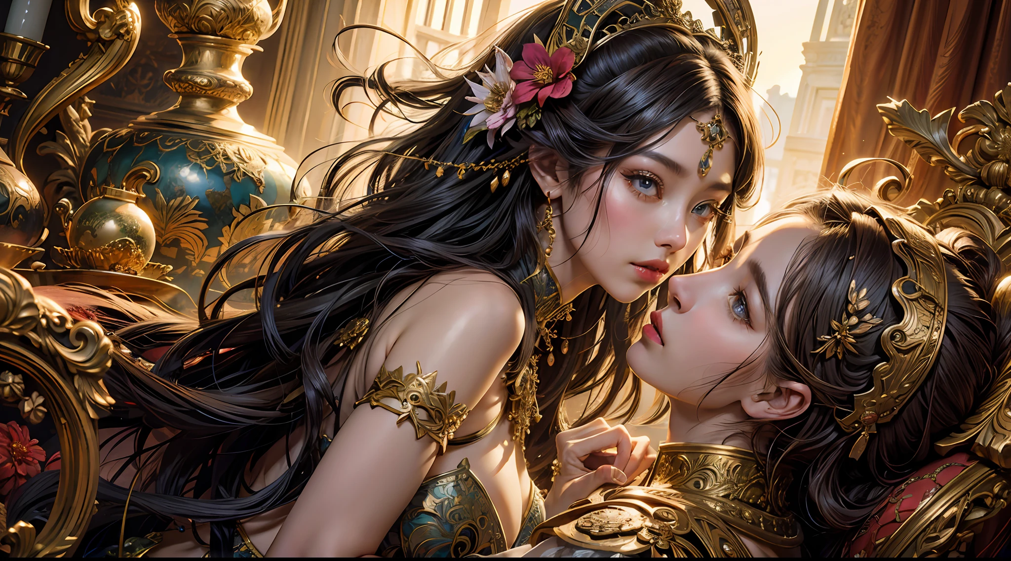 offcial art,统一 8k 壁纸,ultra - detailed,Beauty and aesthetics,high high quality,Goddess of War,tmasterpiece,Best quality at best,(zentangle,datura,Tangles,entangled:0.6),