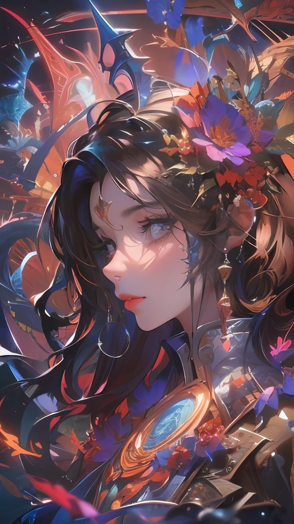 (masterpiece, top quality, best quality, official art, beautiful and aesthetic:1.2), (1girl), extreme detailed,(fractal art:1.3),colorful,highest detailed