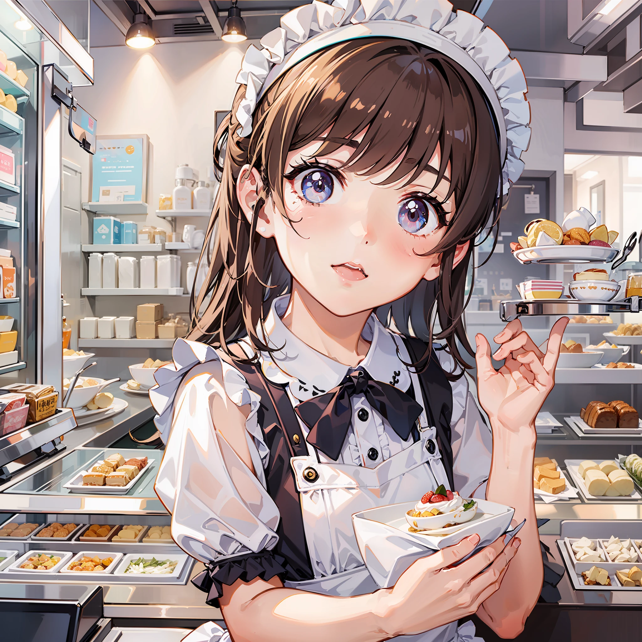 Cute s top-quality masterpiece Normal five fingers Lustrous hair maid café clerk