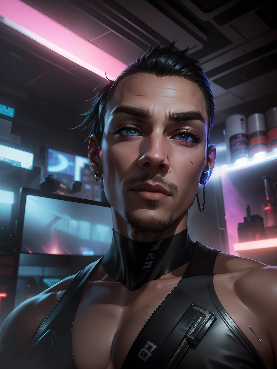 Change background cyberpunk handsome boy realistic face ,8k ultra realistic