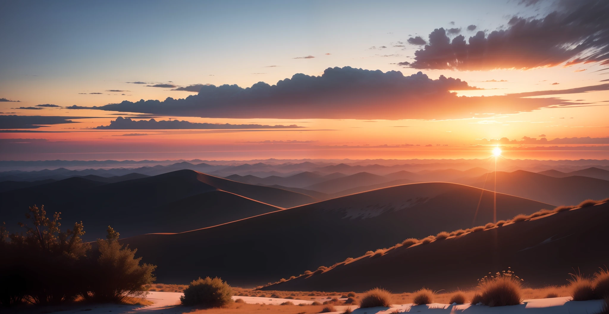 Sunrise The sun rises over the horizon Landscape No one USA