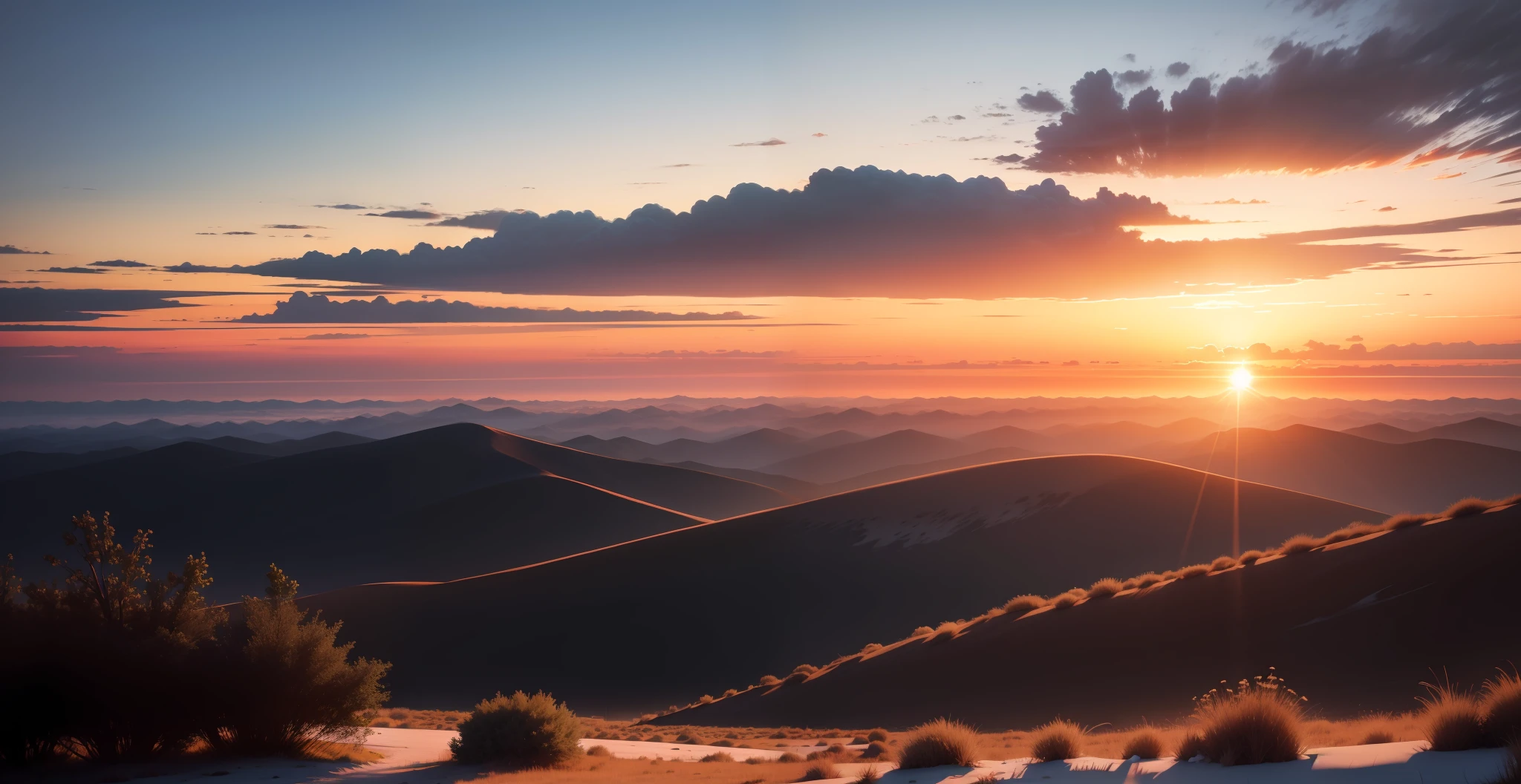 Sunrise The sun rises over the horizon Landscape No one USA