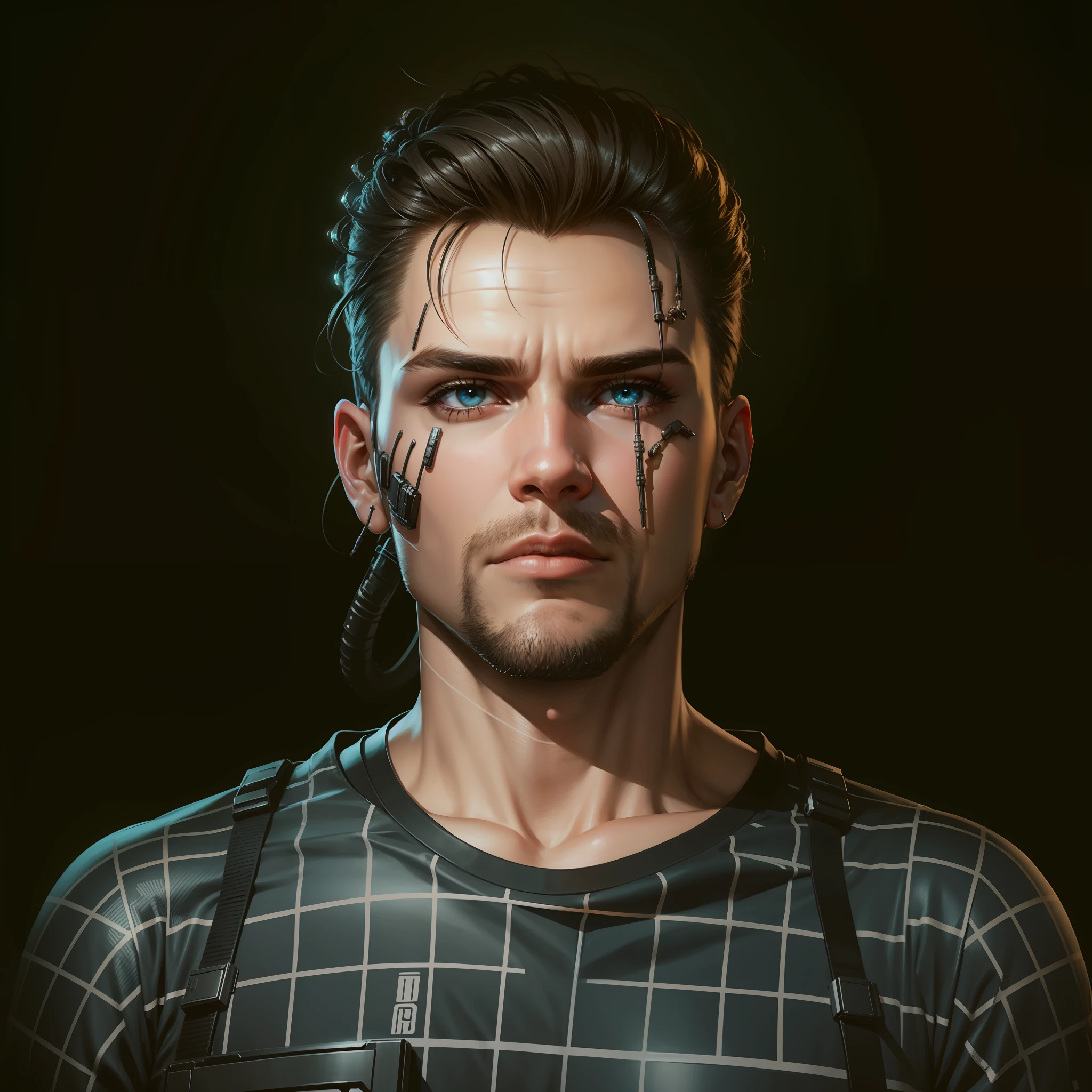 Change background to Sci-fi,cyperpunk, realistic,male,