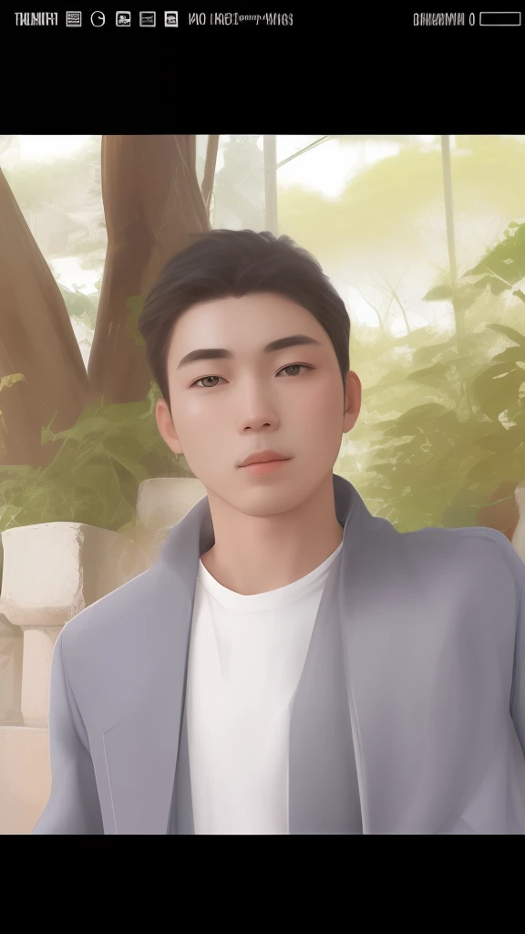 a young asian man wear gentleman suit and sitting on the throne