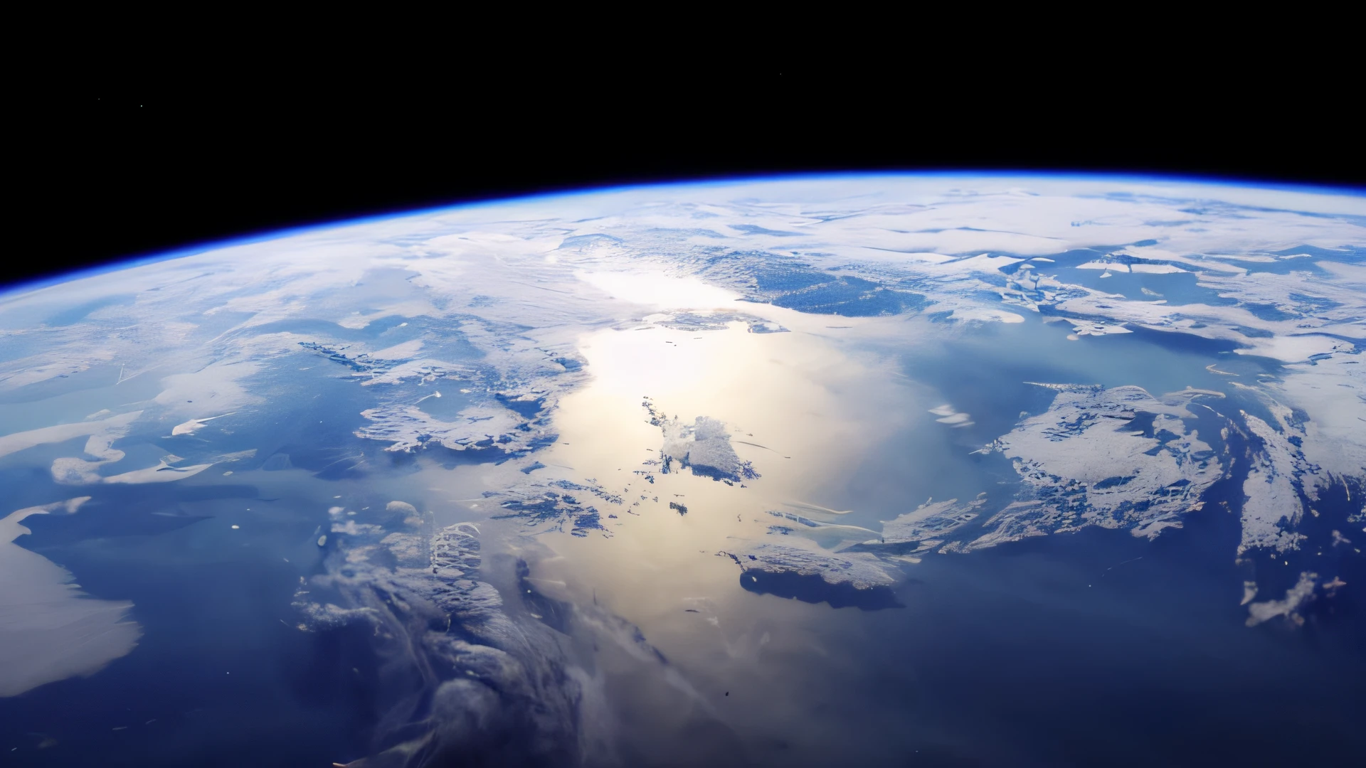 view of the earth from space with a sun shining through the clouds, footage from space camera, photo of earth from space, view from the space, the earth from space, earth visible below, view from space, taken from orbit, photo from space, earth in the distance, planet earth in foreground, shot from space, planet earth in the background