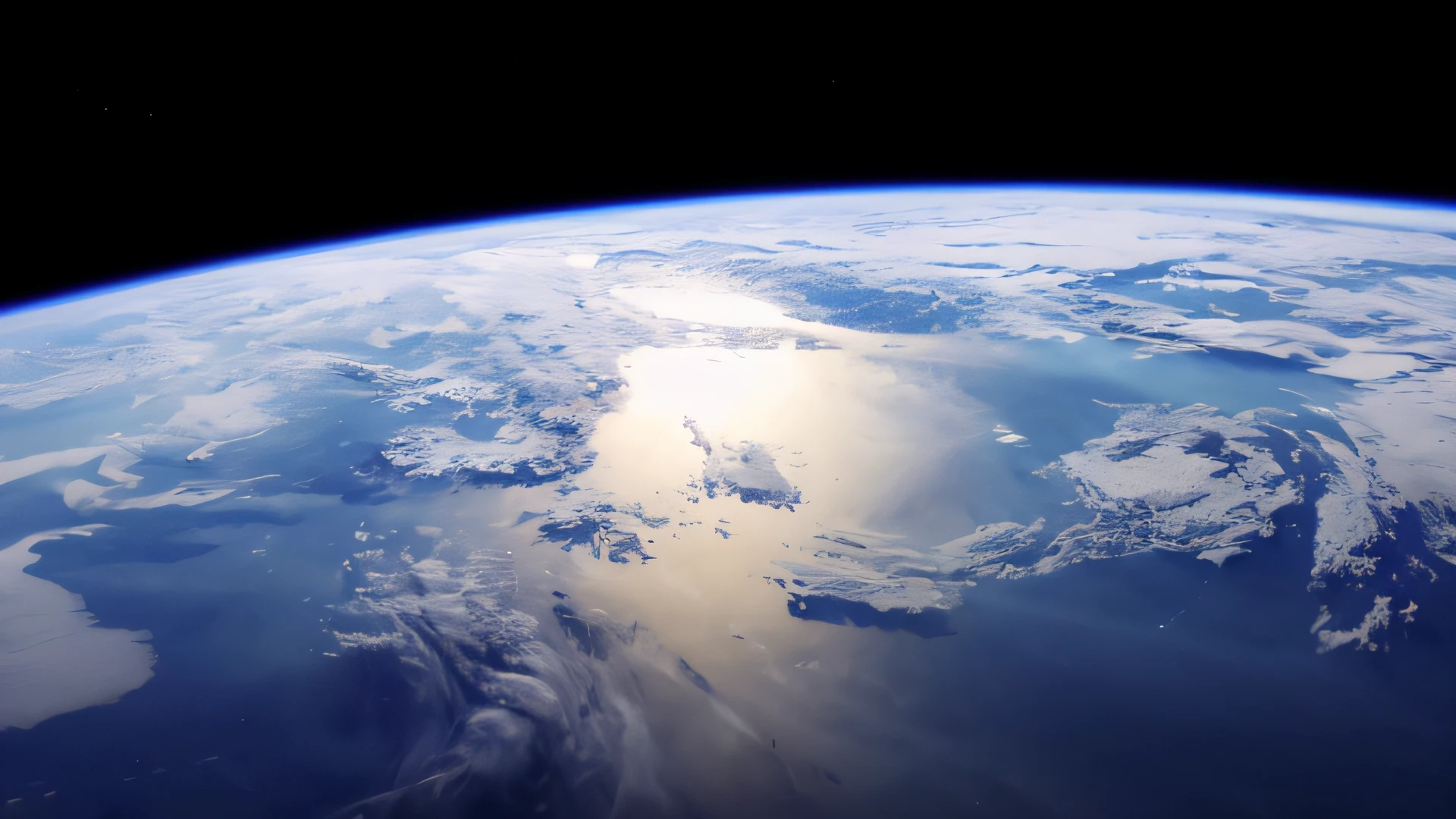 view of the earth from space with a sun shining through the clouds, footage from space camera, photo of earth from space, view from the space, the earth from space, earth visible below, view from space, taken from orbit, photo from space, earth in the distance, planet earth in foreground, shot from space, planet earth in the background