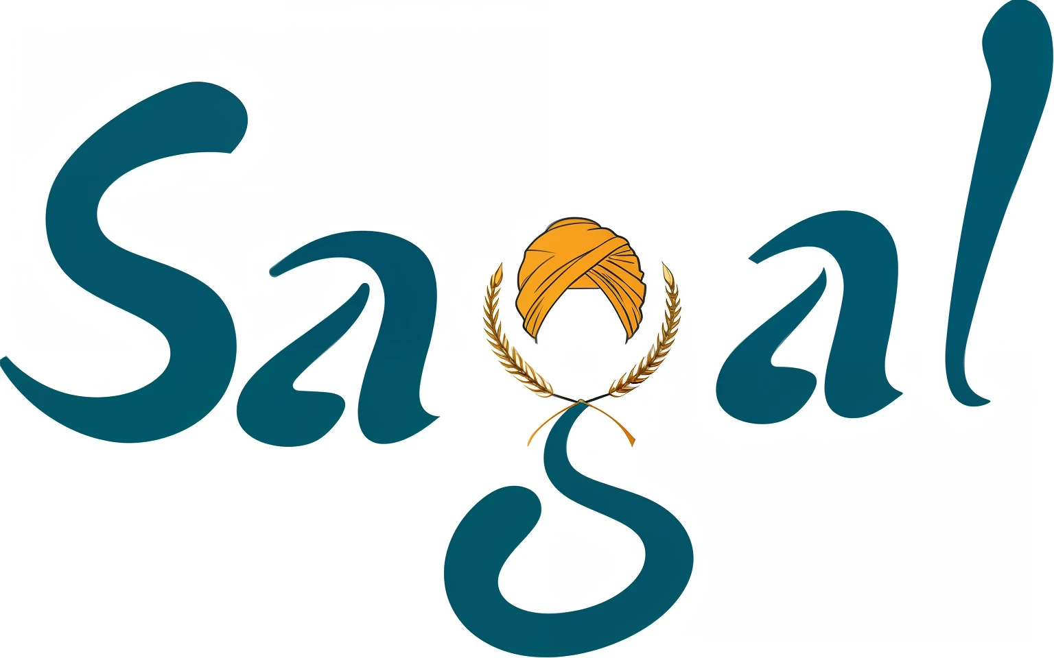 sagal's logo with a wheat and a turban, by Samuel Silva, saga comic, by Slava Raškaj, by Aya Goda, logo art, sosaku hanga, logotype, by János Saxon-Szász, illustrated logo, by Galen Dara, business logo, sahara comics logo, logo, logo, sona