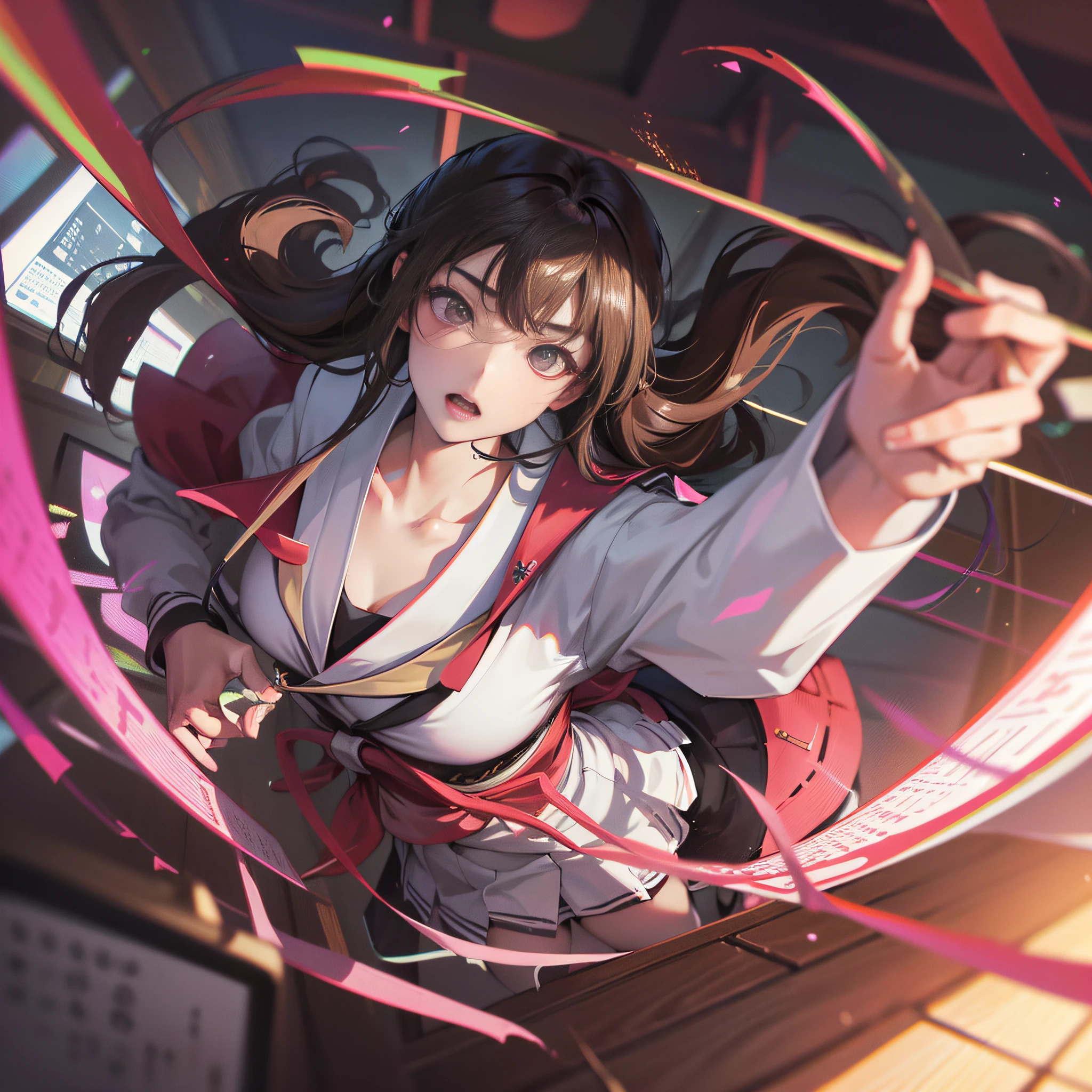 jk, Japanese high school girl, ‎Classroom, chiaroscuro, chromatic aberration, stereogram, ray tracing, UHD, masterpiece, ccurate, anatomically correct, textured skin, high quality, highres