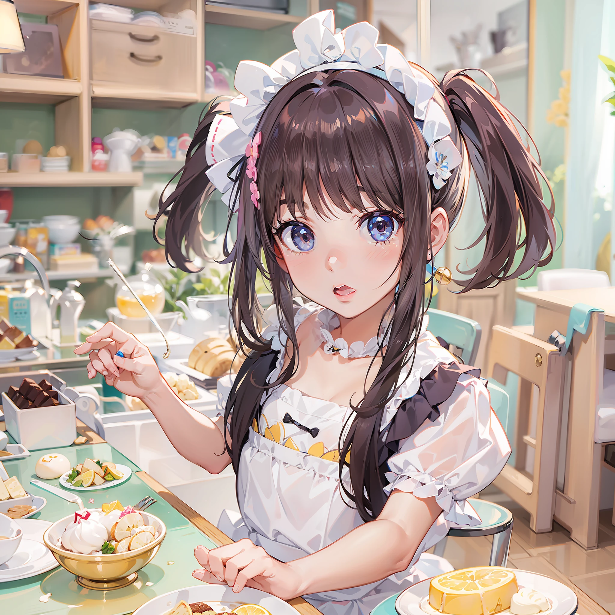 Cute little girl s　top-quality　​masterpiece　Normal five fingers　Lustrous hair maid café clerk