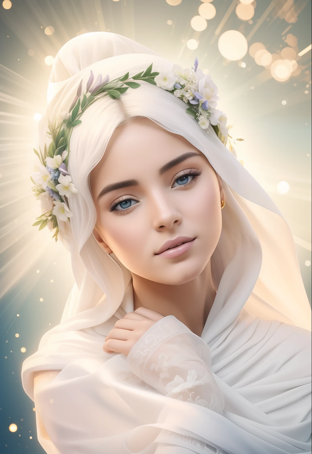 The Virgin Mary and the Child Jesus. MUJER CAUCASICA. 19 years old, DULCE Y LA INOCENTE MIRADAi ANGELICAL, ultra detailed fine art photography, Aura de medianoche, cielo nocturno, Cara hermosa detallada, Dreamy, resplandeciente, retroiluminado, glamur, Mica, sombras, oil on canvas, Pinceladas, Suave, ultra-high def, 8k, Motor Unreal 5, Ultra Sharp Focus, Arte de Alberto Seveso, Artgerm, loish, Sf, Obra maestra de arte intrincada, ominoso, matte paint movie poster, golden ratio, tendencias en CGSociety, intrincado, epopeya, tendencias en Artstation, por artgerm, Altamente detallado, vibrant production cinematic character render ultra high quality model. obra maestra, calidad superior, mejor calidad, arte oficial, beautiful and aesthetic: 1.2), , extremo detallado, colorido, highest detailed, arte oficial, unidad de papel tapiz 8k, ultra detallado, beautiful and aesthetic, hermoso, obra maestra, mejor calidad,