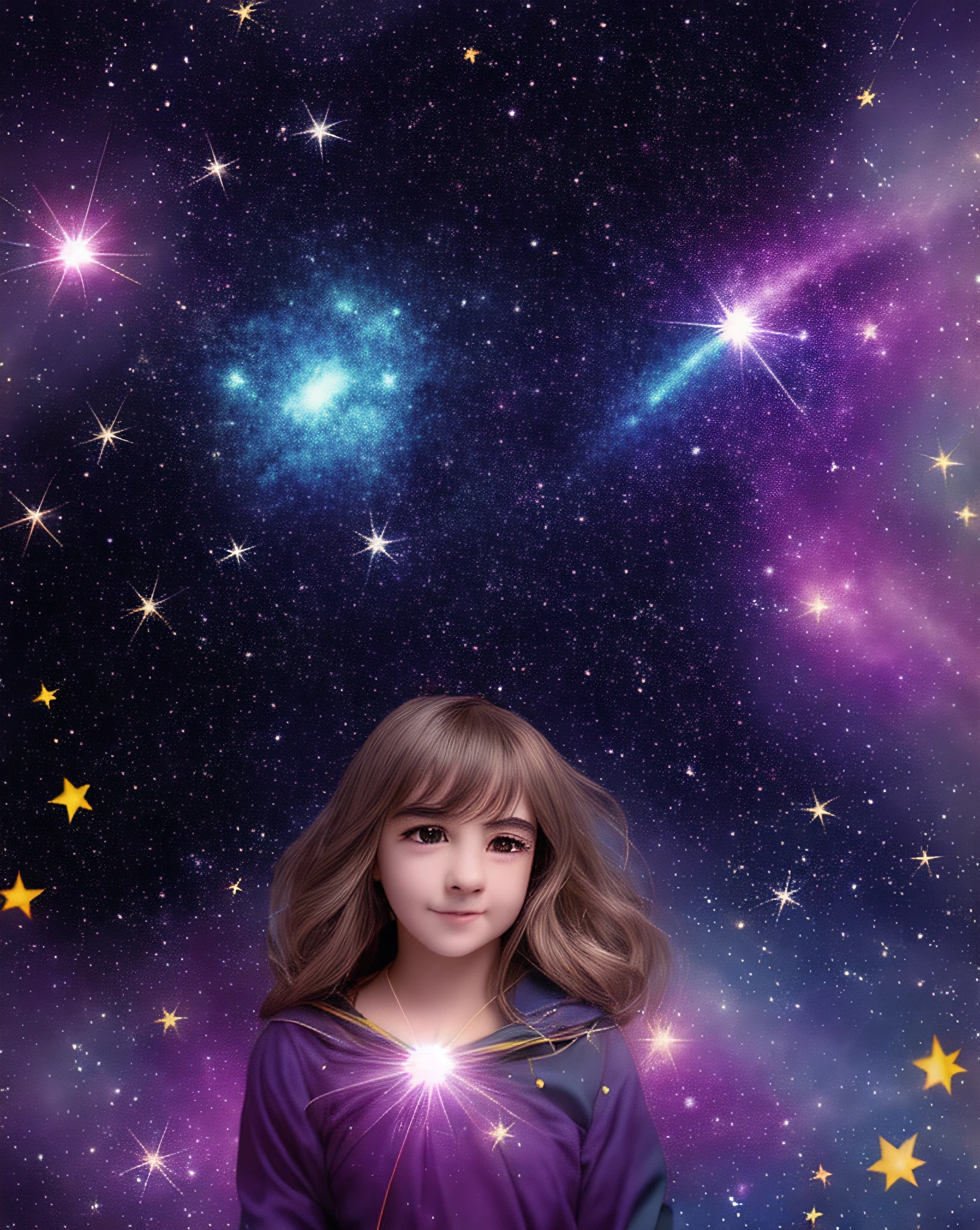 Sparkle was both excited and fearful. The dark void of space surrounded her, and the silence was overwhelming.