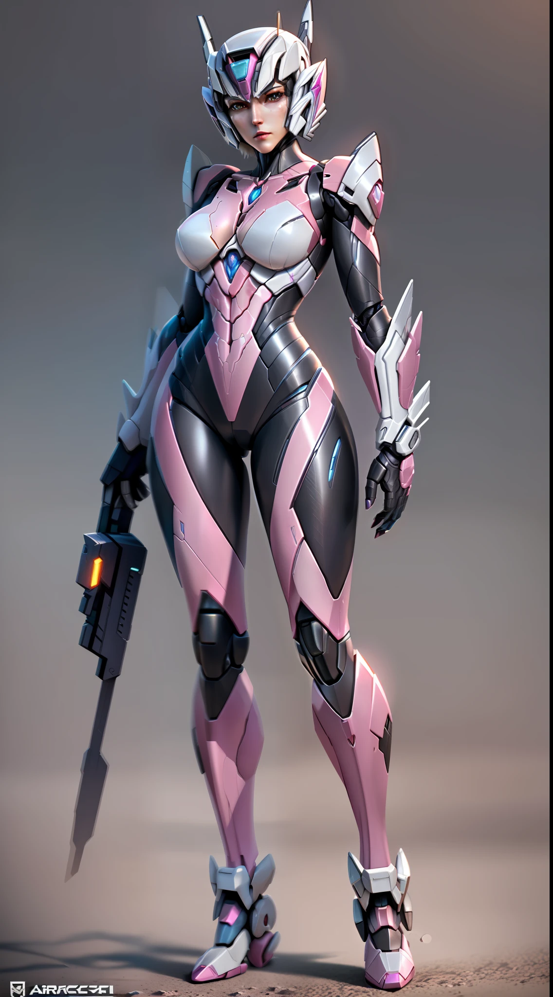 (full body), alone, ultra high quality, maximum definition, 8K, Arcee (Transformers), fully humanized, human skin, detailed face, detailed eyes