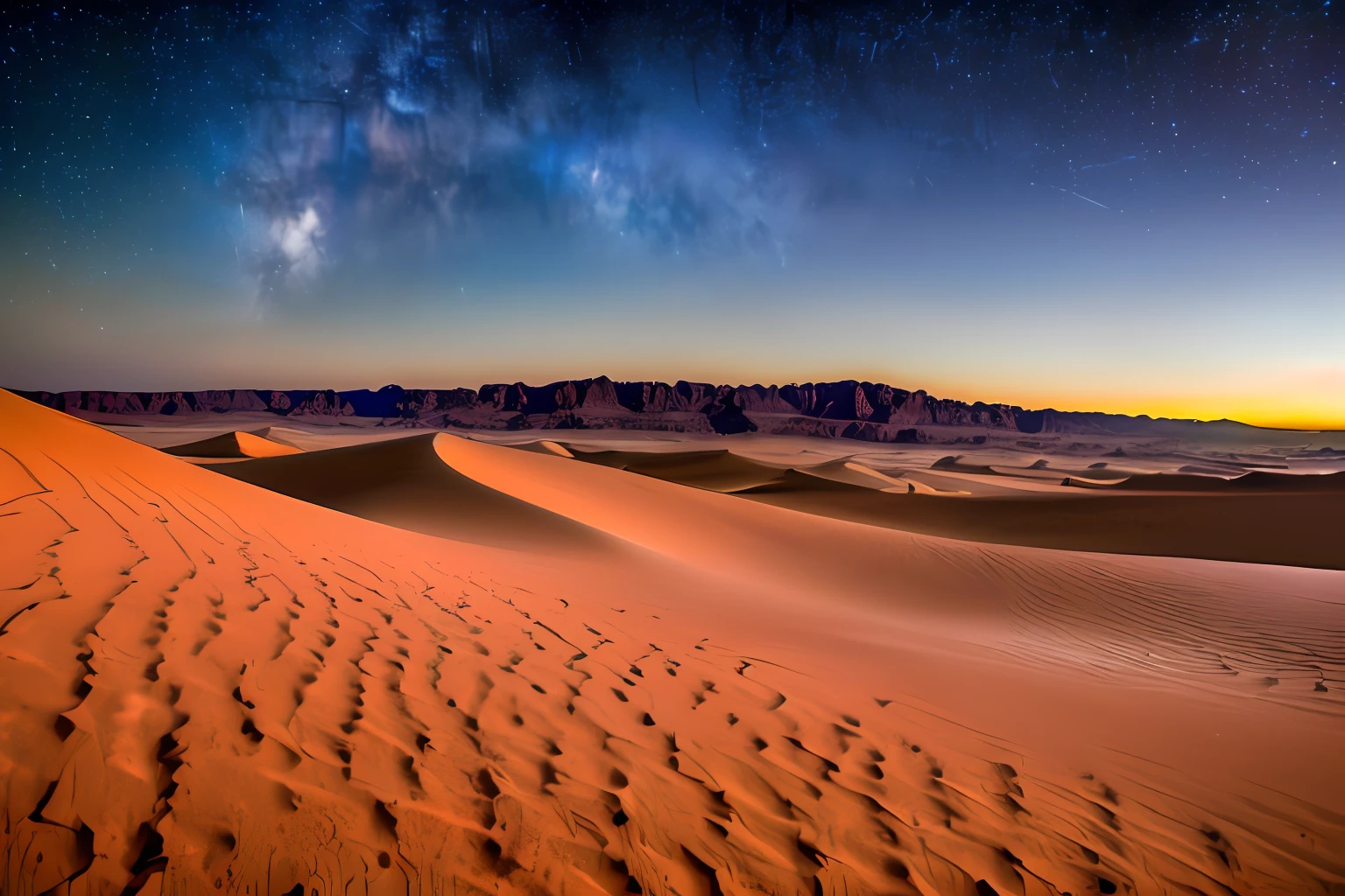 A desert，next door，starrysky