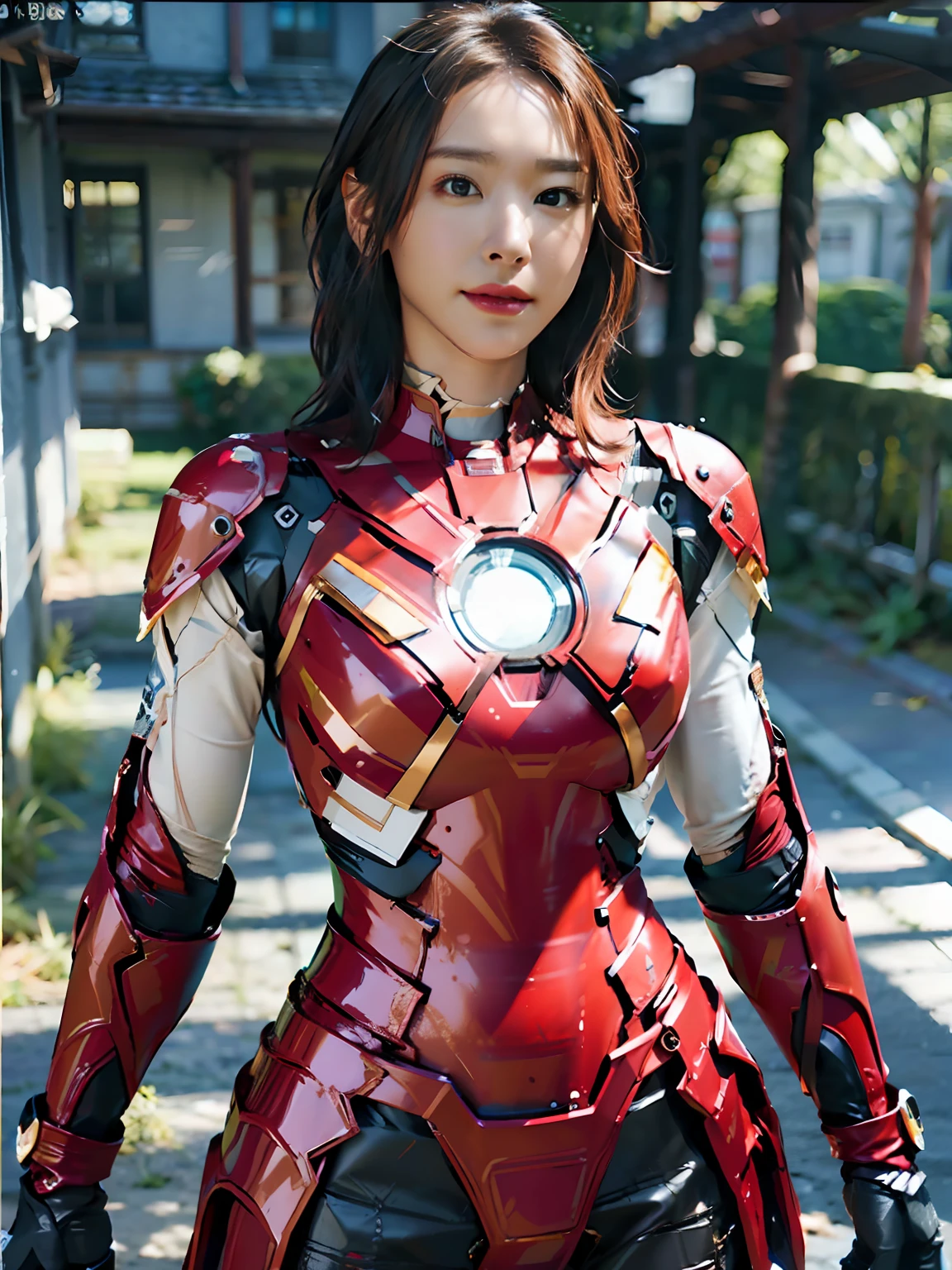 (Best Quality), ((Masterpiece), (Detail: 1.4), 3D, A Beautiful Iron Man Female Figure, HDR (High Dynamic Range), Ray Tracing, NVIDIA RTX, Super-Resolution, Unreal 5, Subsurface Scattering, PBR Textures, Post Processing, Anisotropic Filtering, Depth of Field, Maximum Sharpness and Sharpness, Multi-layer Textures, Albedo and Highlight Maps, Surface Shading, Accurate simulation of light-material interactions, perfect proportions, Octane Render, two-color light, large aperture, low ISO, white balance, rule of thirds, 8K RAW,