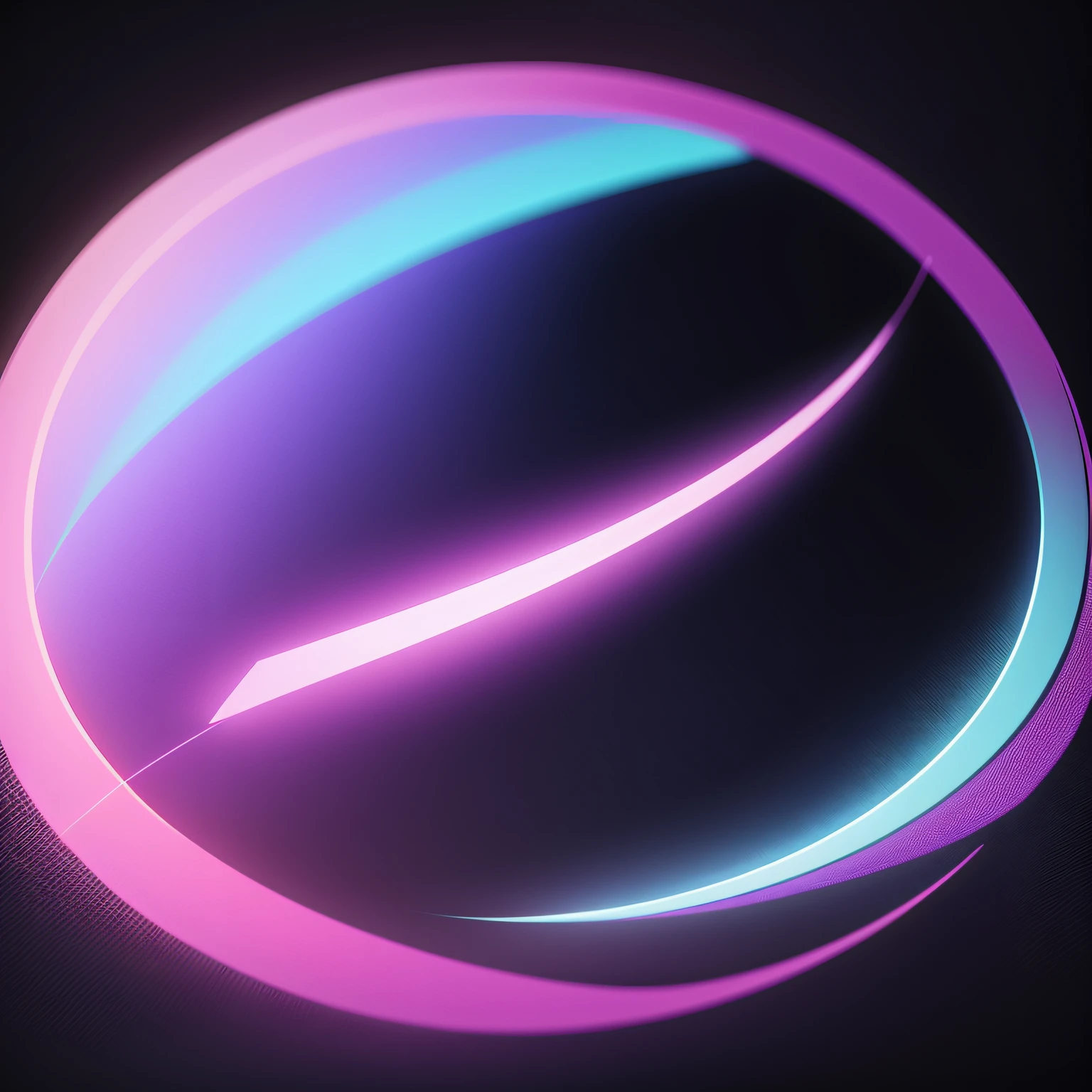 a close up of a black circle with a purple and blue arrow, minimalist logo without text, syntwave, symmetrical logo, sythwave, rounded logo, logo in abstract style, vectorized logo style, symbol, single logo, logo without text, minimalist logo vector art, simple logo, modern logo, synthewave, round logo, retrowave colour scheme showing the letter P