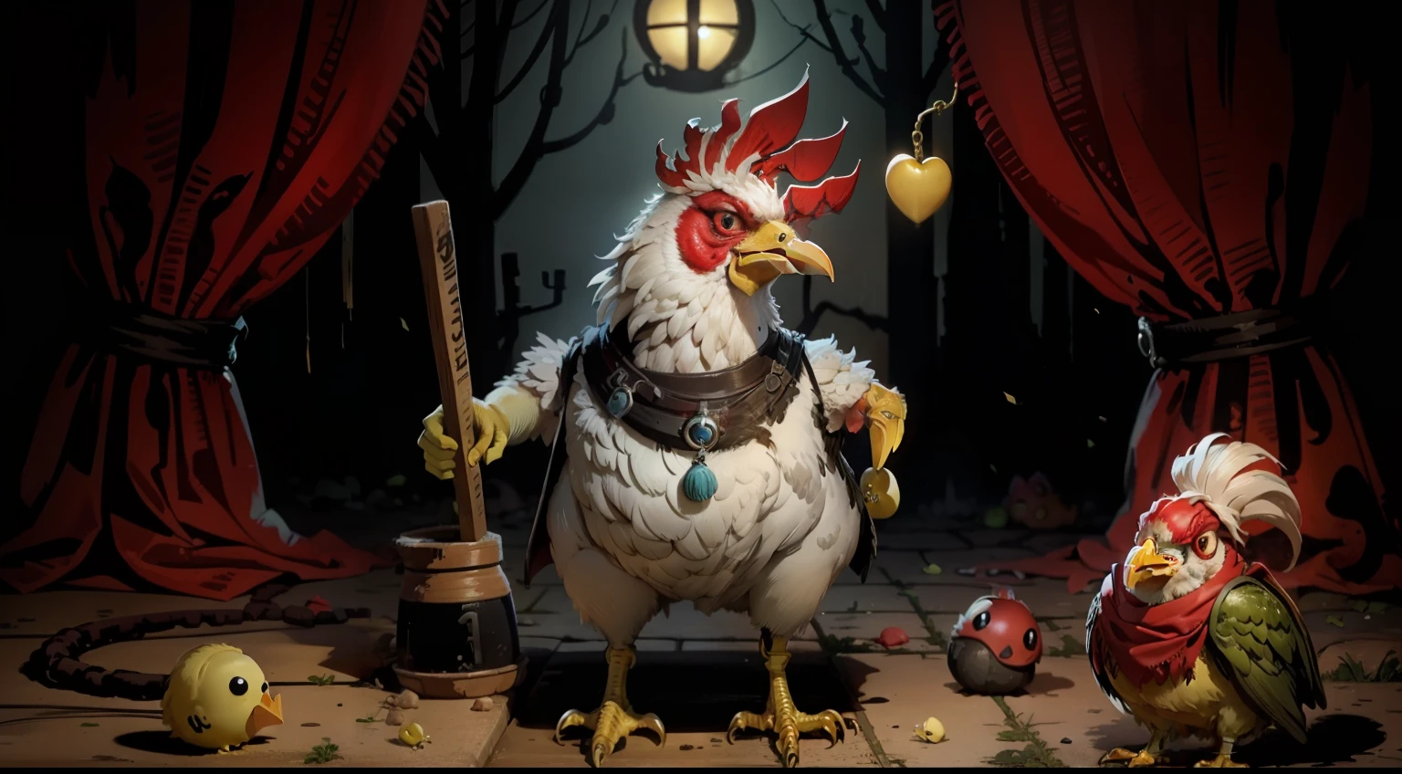An ugly chicken,mystery horror