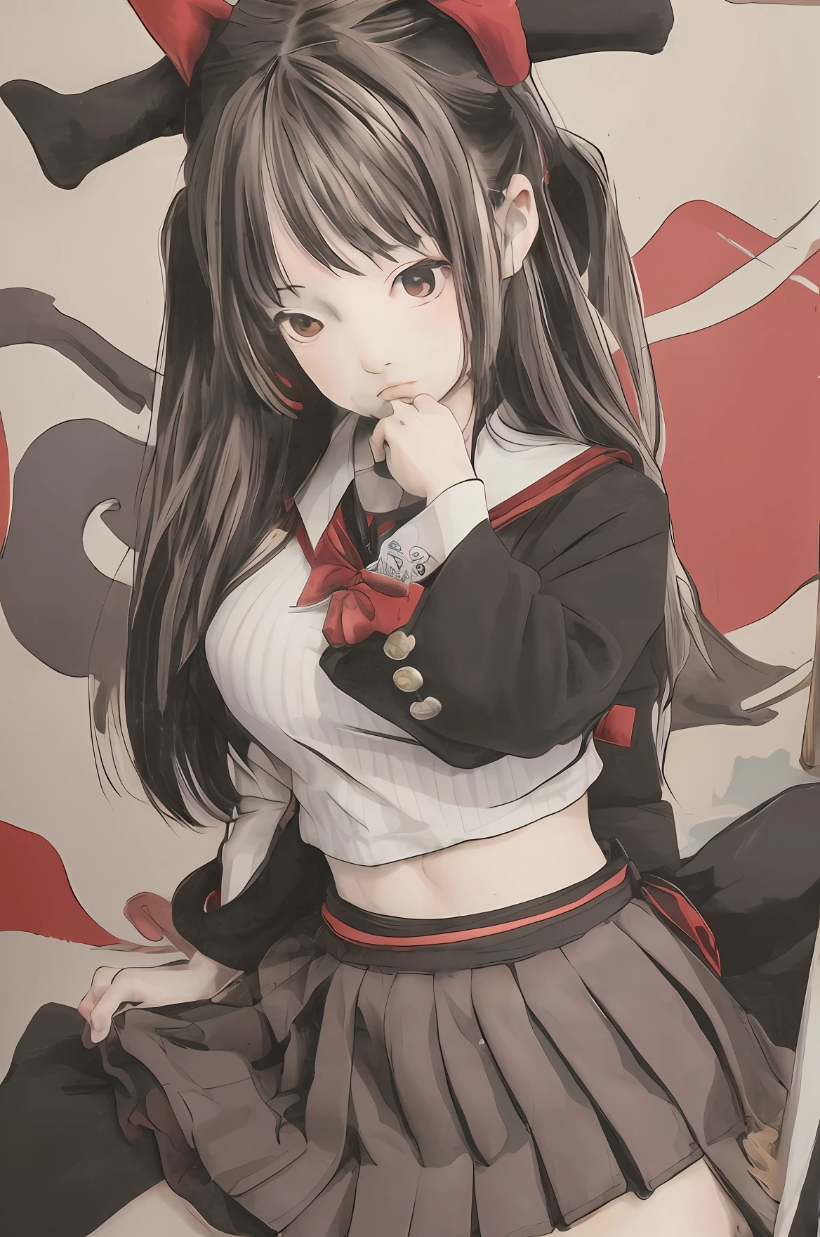 Ukiyo-e style　Miniskirt schoolgirl pirate