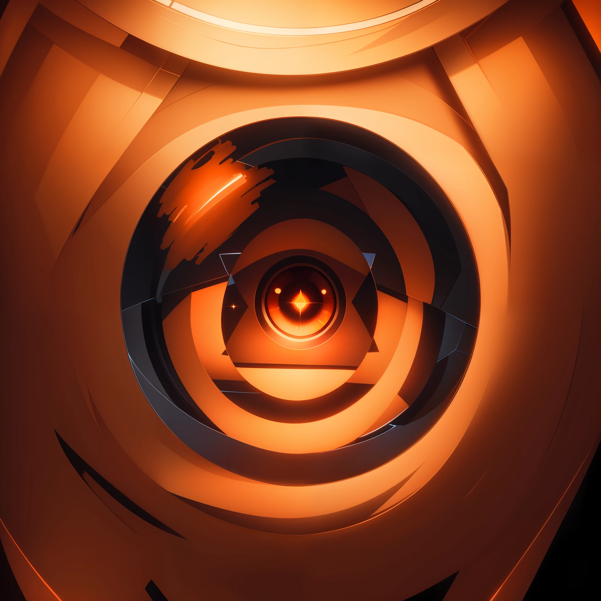 Hidden color，Only draw the pupils，Crystal color，Light，4K，Round pupils，Whiteboard background，Orange eyes，Inside there are star and gear patterns