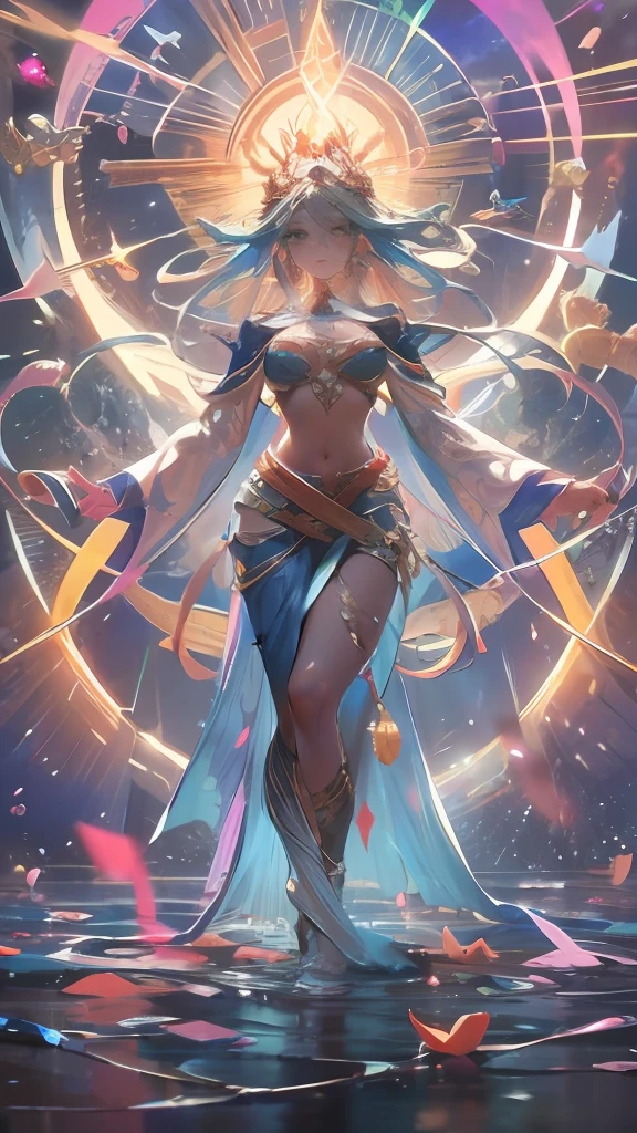Diving Into The Ether Flowing with The Eternal Soul Through Vibration of love, everything is connected, Flowing energy, Spiritual, Divine, Dreamlike, cosmic, concept-art, mind blowing, Feminine beauty, God, pineal gland, DreamlikeArt