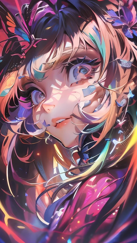 (absurdres, highres, ultra detailed), 1girl, solo, extremely detailed eyes, (official art, beautiful and aesthetic:1.2), (fractal art:1.3), colorful, highest detailed