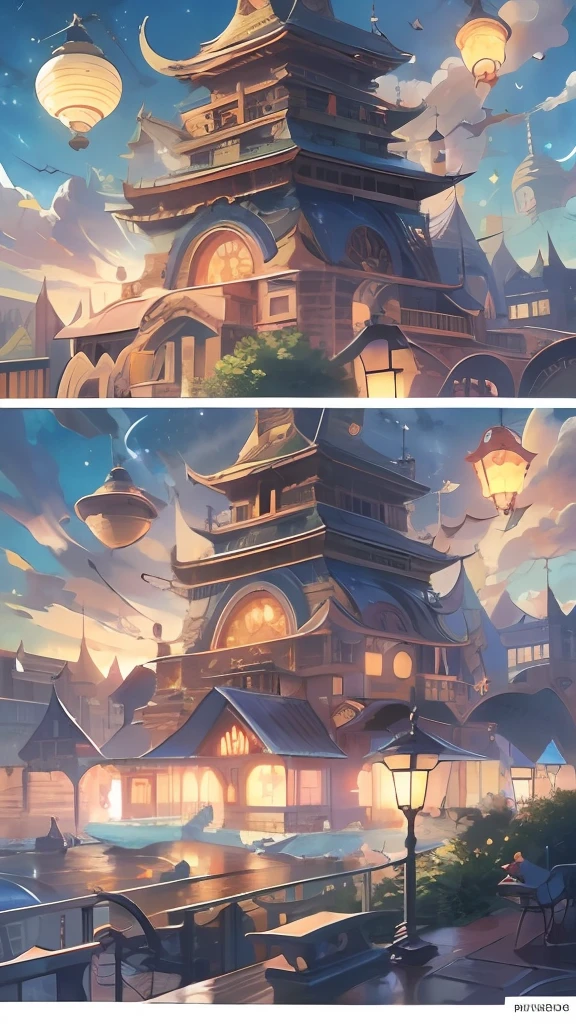 edd, Maitreya Bodhisattva,Maitreya, A huge golden Buddha statue sits in a room with blue ceiling and blue sky background with clouds, above_Clouds, Airship, aurora, bridge, Building, Castle, chimneys, City, City_lamp lights, Cityscape, clock, clock_Tower, Cloud, Cloudy_sky, constellation, Crescent_Moon, Desert, earth_\(planetes\), Fireworks, Floating_Island, fountain, milky ways, Glowing, house, Island, lamp post, lantern, Light_Particle, Milky_way, Moon, Mountain, Night, Night_sky, No_Humanity, planetes, scenery, Shooting_Star, sky, skylines, skyscraper, Snow, nevando, space, Star_\(sky\), Star_\(symbol\), Starry_sky, Starry_sky_print, Telescope, Tower, Town, Twilight, ships