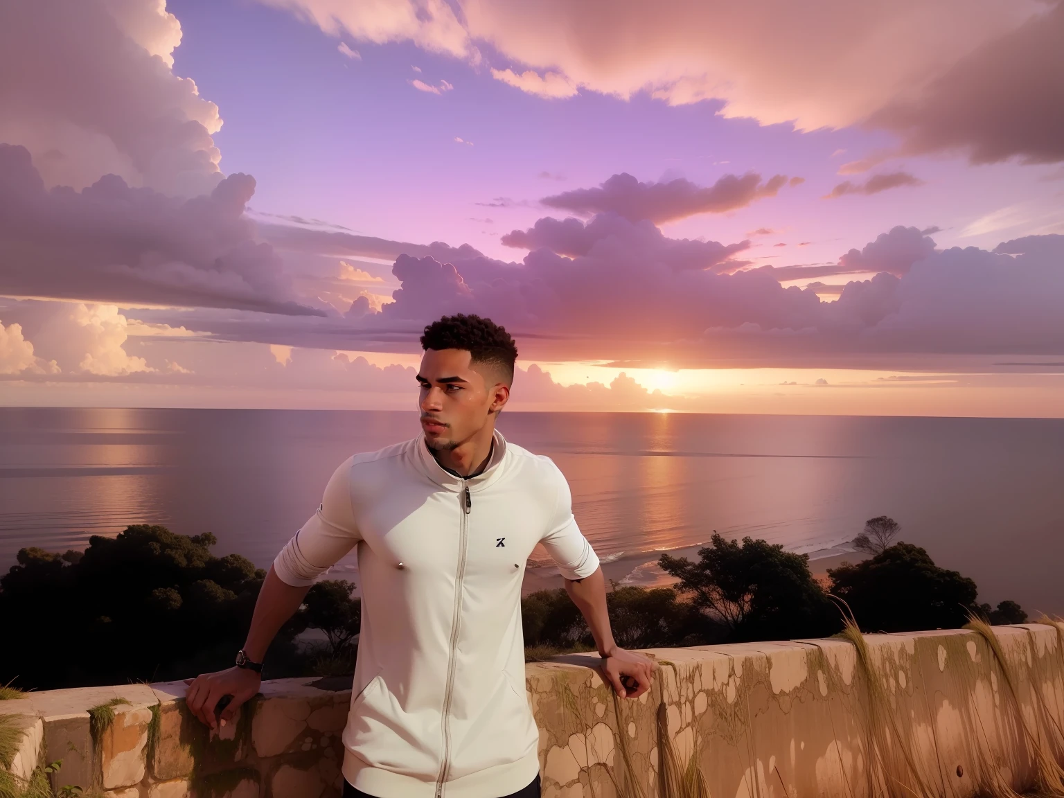 I want you to change the background scenario, me coloque em algum lugar famoso da Europa, mude minha roupa, put me in a jacket, me deixa bem realista.
