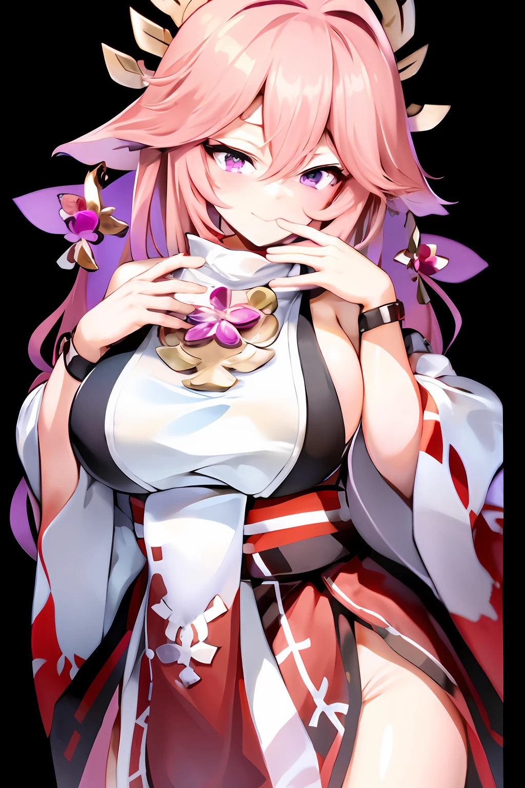 Pink hair，anime big 