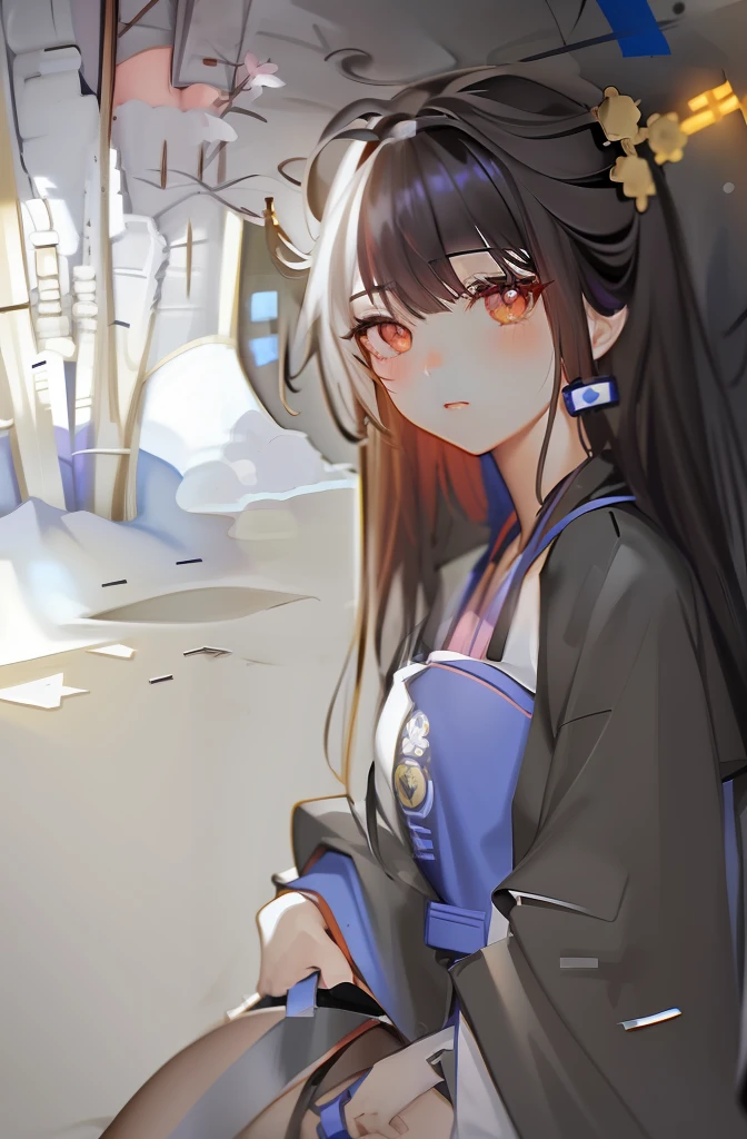 Anime girl with black hair and blue eyes lying on bed, Guviz, anime moe art style, Guweiz in Pixiv ArtStation, Guviz-style artwork, hana yata, anime visual of a cute girl, Kuvshinov Ilya, Kantai collection style, Also, From Arknights, Loli