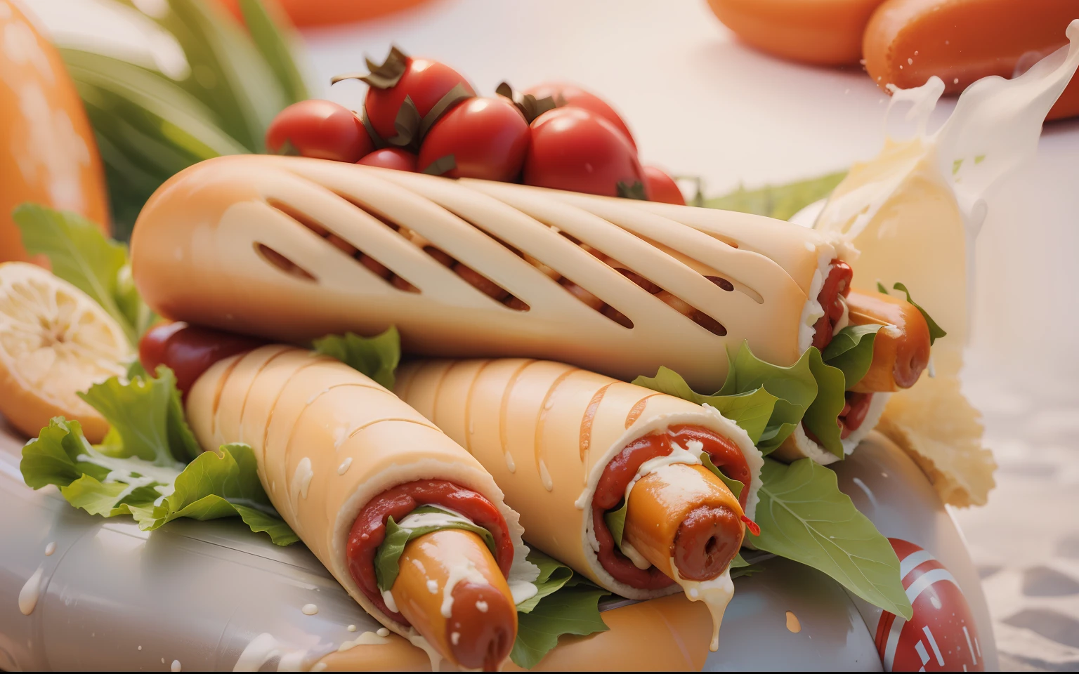 hot women sitting on huge hotdog saftige Hunger machend sehr lecker an Tankstellen