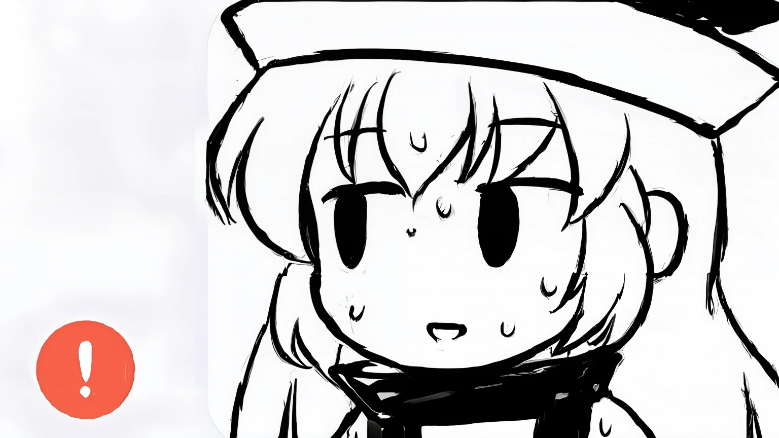 Cartoon drawing of a girl in a hat and scarf, she has a cute expressive face, Female protagonist 👀 :8, in an anime style, clean anime outlines, She has a cute face, touhou character, as an anime character, flat anime style shading, anime shading), from touhou, cute anime face, Perfect anime face, anime shading