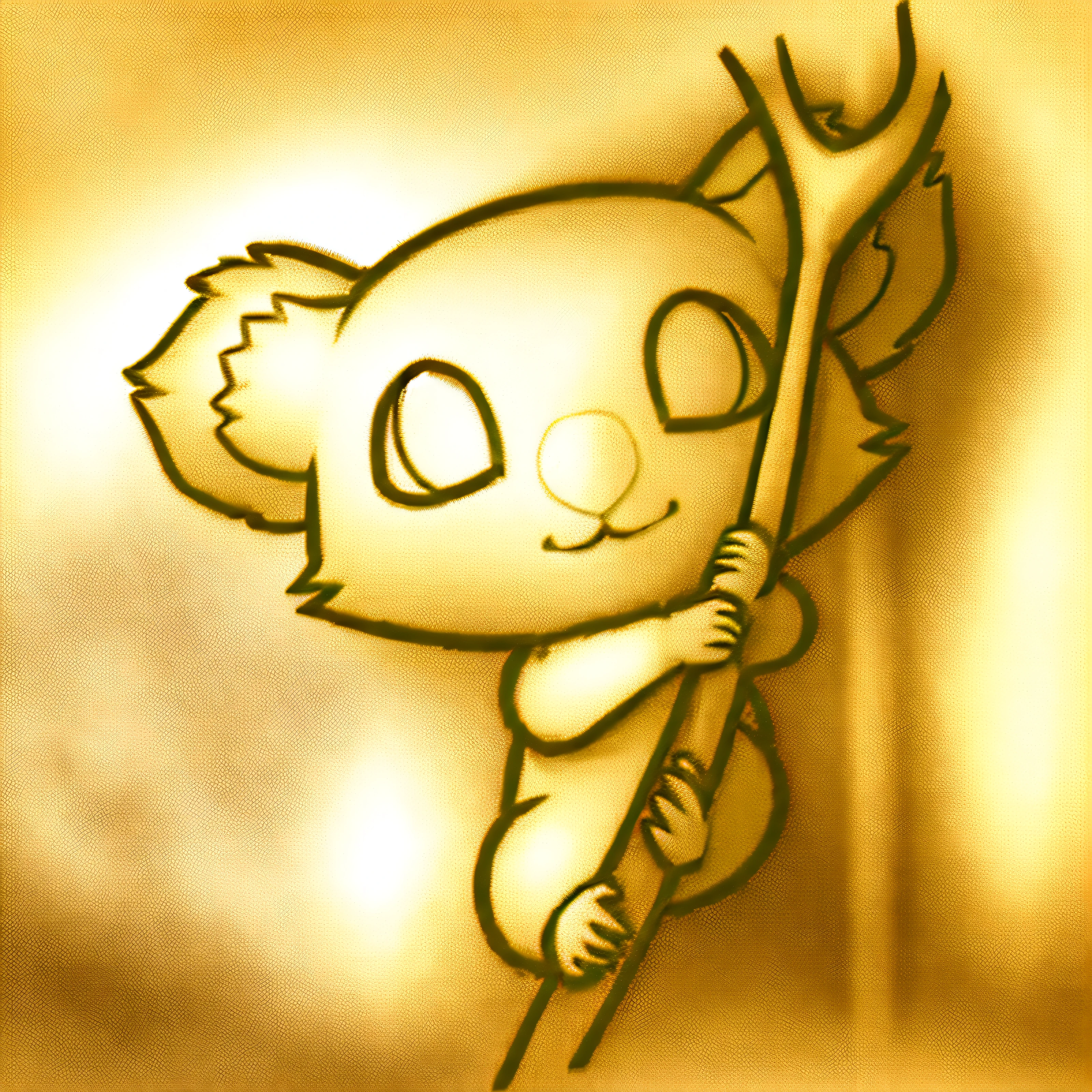A cartoon koala bear holding a stick with its head, coala, line art colouring page, coloring book outline, desenhos para colorir, desenho de contorno, lineart simples, sketch art, coala tocando guitarra, arte de linha simples, lineart preto espesso, linearidade espessa, Lineart Behance HD |, desenhos para colorir, bola lineart, coloring page, linear limpo