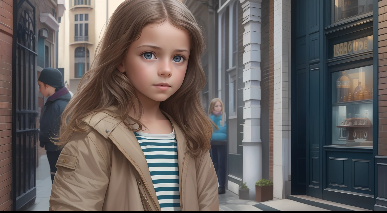 "Generate a hyper-realistic image of a from Belgium with authentic belgian features hair, skin colour, eyes, real, set against a realistic street background, showcasing the best quality and intricate details."