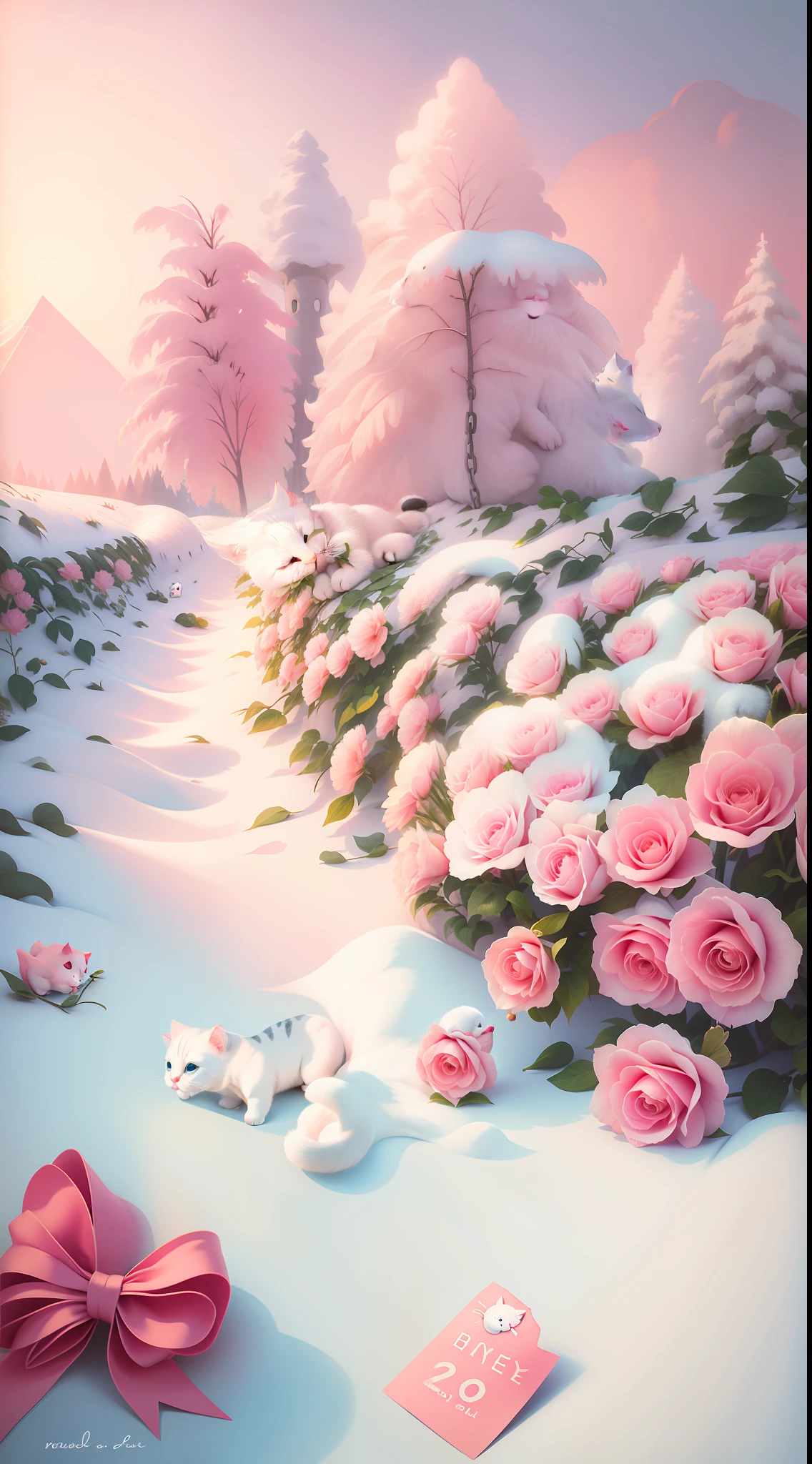Cute little white kitty，fat