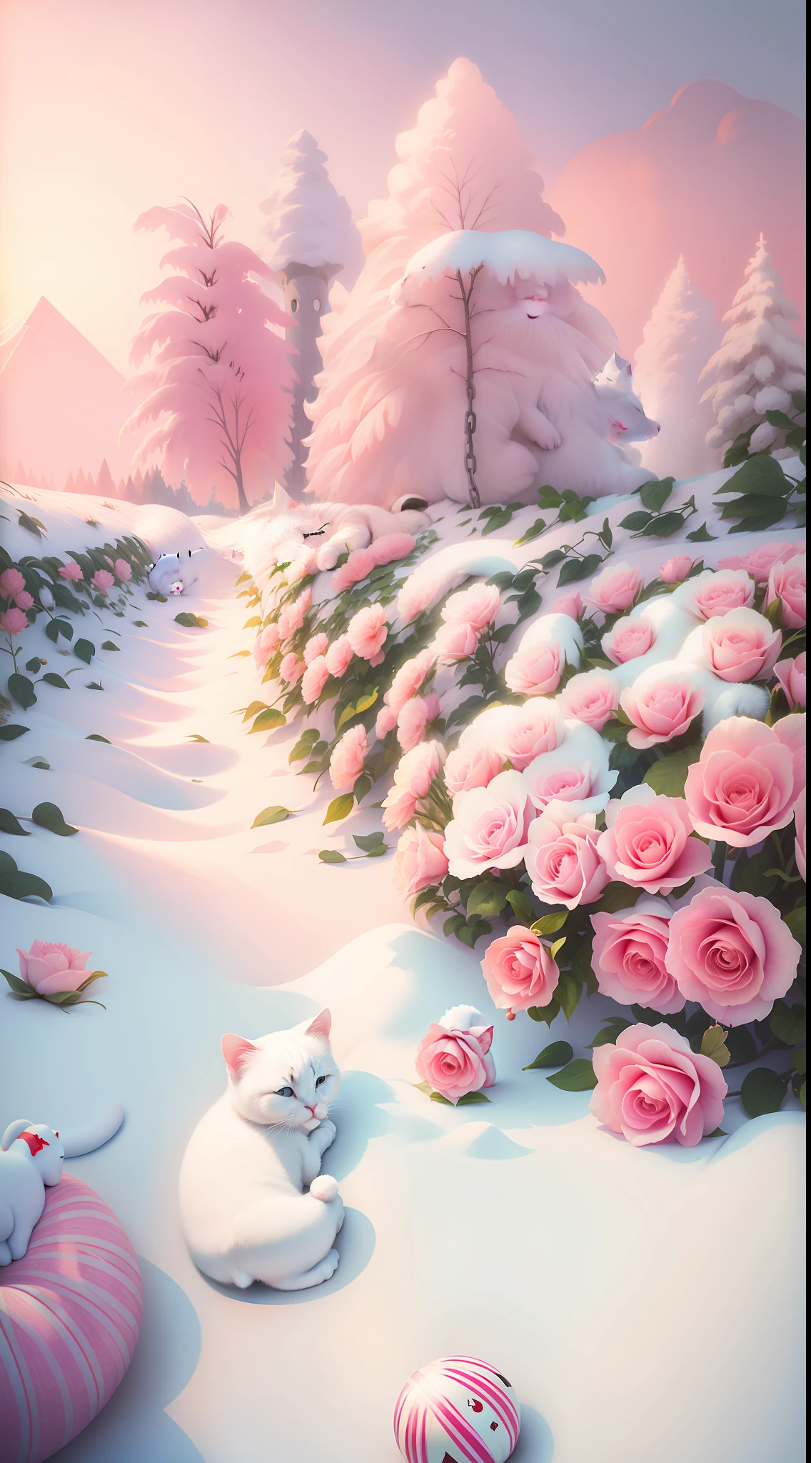 Cute little white kitty，fat