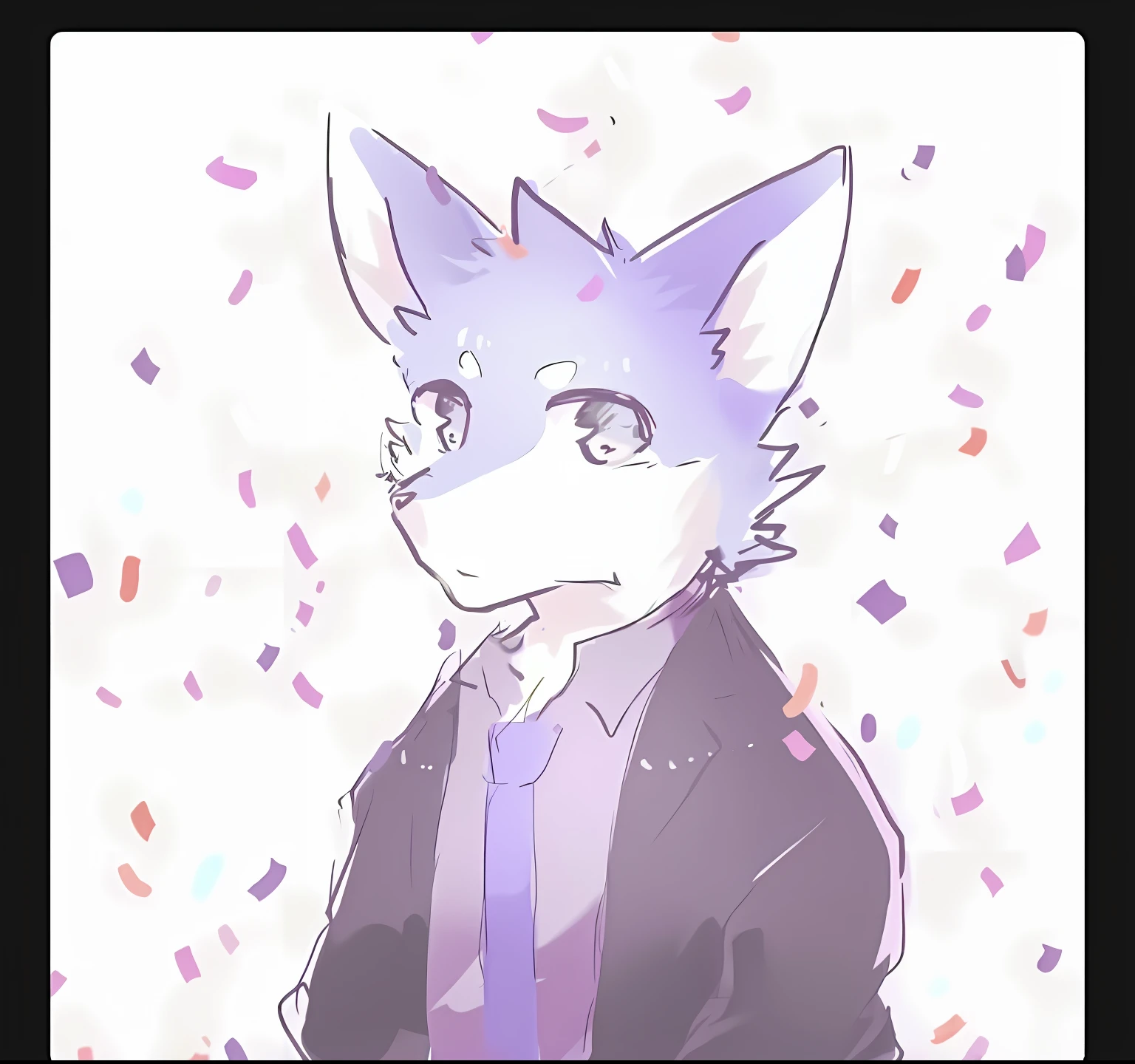 There is a drawing of a cat in a suit and tie, fursona art, fursona!!!!, professional furry drawing, fursona wearing stylish clothes, Furry anime, furry furaffinity, discord profile picture, an anthro wolf, High Quality Anime Art Style, a fox, Furry art!!!, commission on furaffinity, High-quality fanart