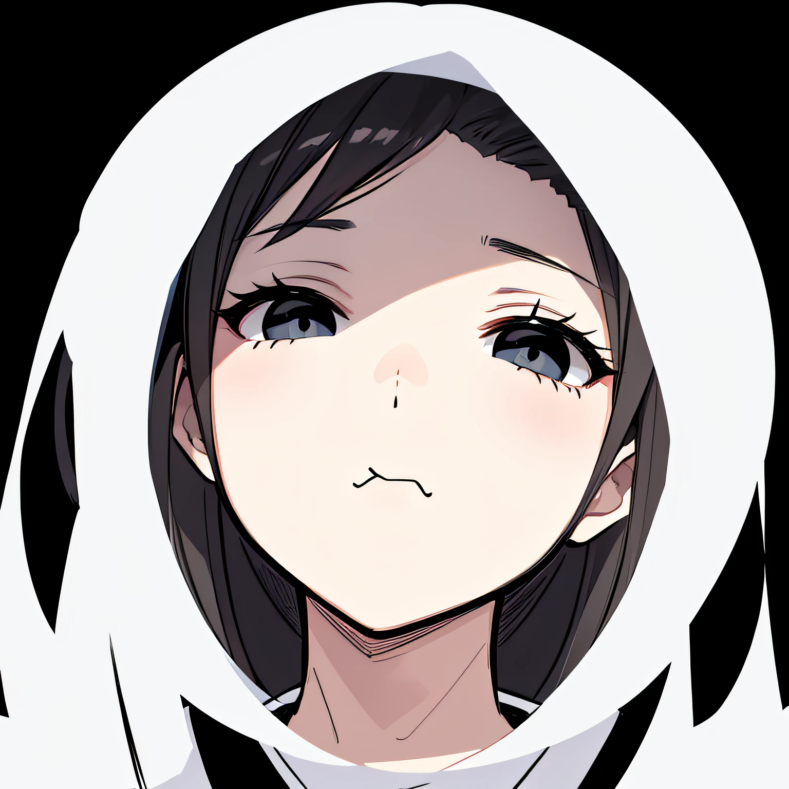 White baseplate，Black lines，Simple layout，، simple，Black lines depicted，HEAD IMAGE，With a lollipop in his mouth，Japanese manga style，adolable，younge boy，Tick the bottom draft
