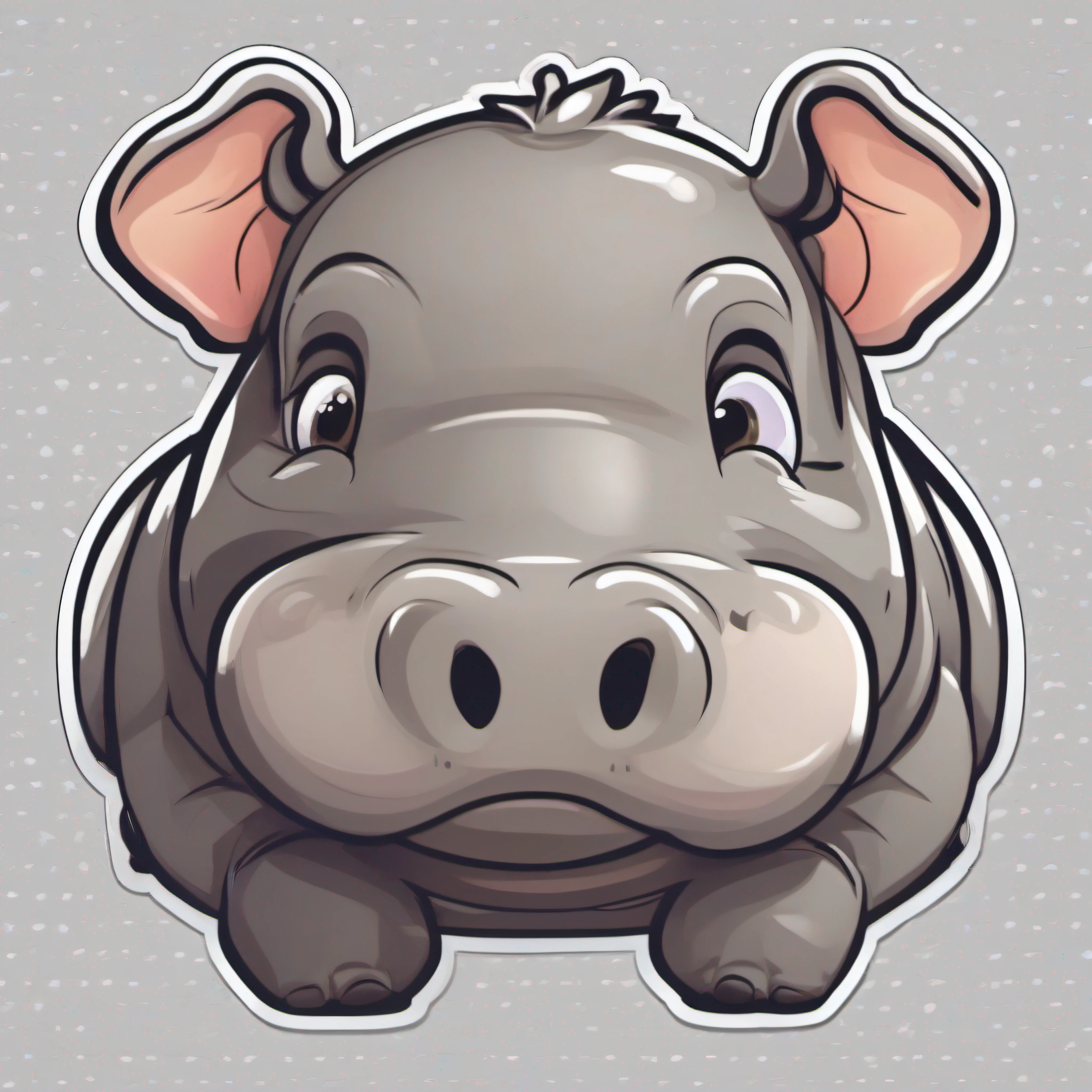 sticker, cartoon hippo with a smile on a white background, hippo, cute cartoon character, cute digital art, “portrait of a cartoon animal, cute detailed digital art, cartoon art style, adorable digital painting, cartoon style illustration, face like hippo, clean cel shaded vector art, cel shaded vector art, cute artwork, vector art style, telegram sticker design, cute single animal