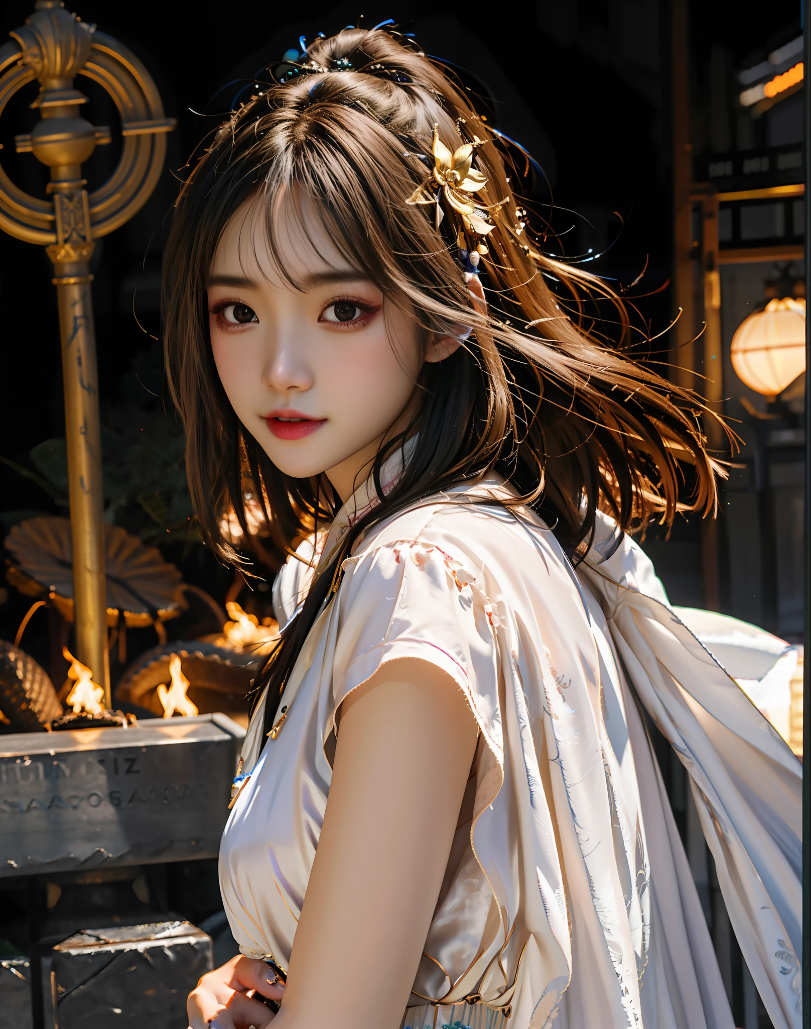 there is a woman that is standing in front of a building, Shot on Canon EOS R 6, Palace , A girl in Hanfu, portrait of female korean idol, 8K Artgerm bokeh, portrait of jossi of blackpink, ulzzangs, shot on a Canon EOS R5, shot on canon eos r 5, Soft portrait shot 8 K