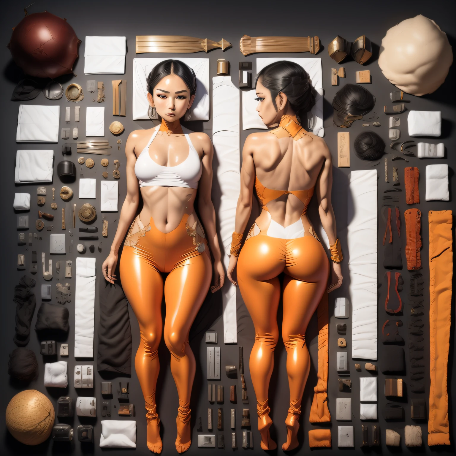 3 d model,Caramel macchiato, arma, The sword, halter, holdingweapon, 32K, Linen cloak, Top quality, Masterpiece:Faust,,1 , long whitr hair, clouds, On your stomach, (tmasterpiece,k hd,hyper HD,16k),clutching a sword, buliding, Reflectors, bloods, Eastern Asia, Weapon focus, Skysky, brunette color hair, knifes, trouser, firey, banya, The clothes ar, bandagens, sword sheath, Masks, 独奏,