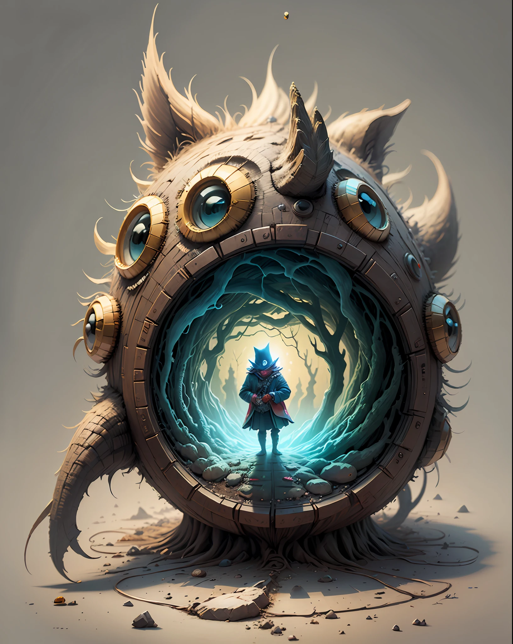 anamorphic art Art style blending pop culture, surreal imagery, humor, and social commentary, often featuring fantastical creatures and dreamlike landscapes. --auto --s2