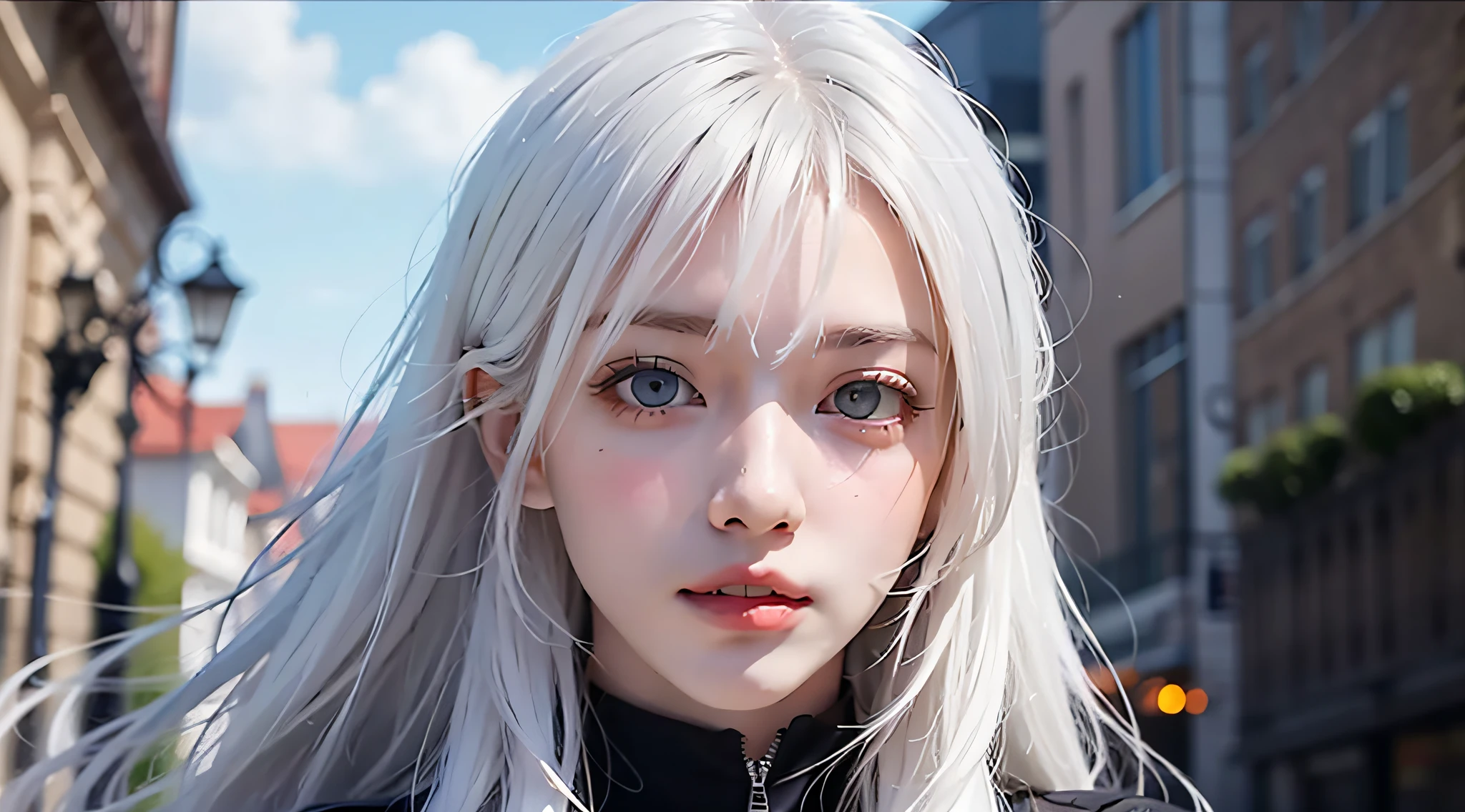 White-haired girl
