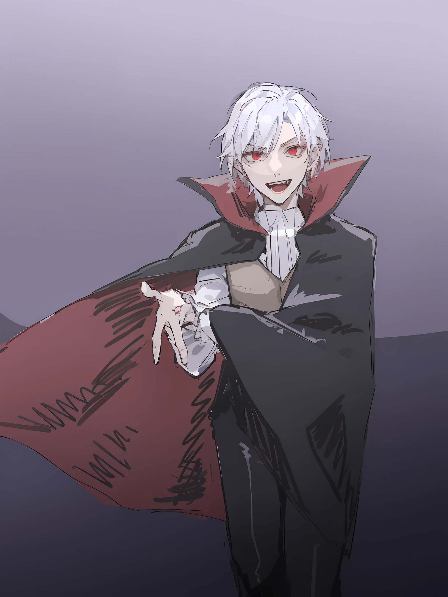 Anime character dressed in black and red with red bag, Vampires, Male vampires, handsome male vampire, Vampire Road, androgynous vampire, count dracula, As a vampire, male vampire of clan banu haqim, Vampire, Scary vampires, anime vampires, Vampire portrait, Dracula, akihiko yoshida!, Hajime Yatate