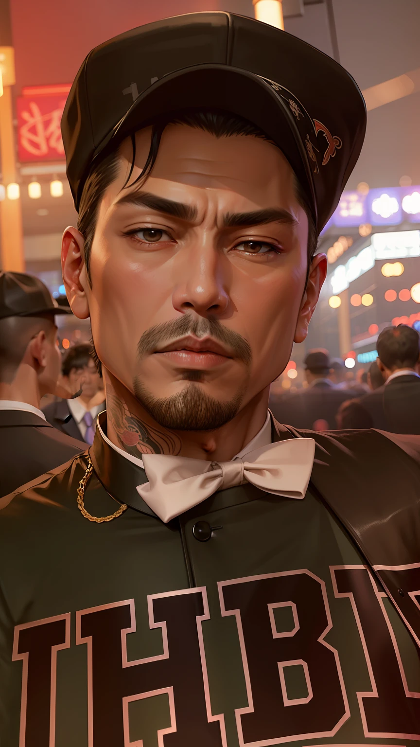 The Yakuza,prince,Wear a suit,With baseball cap,in the night club