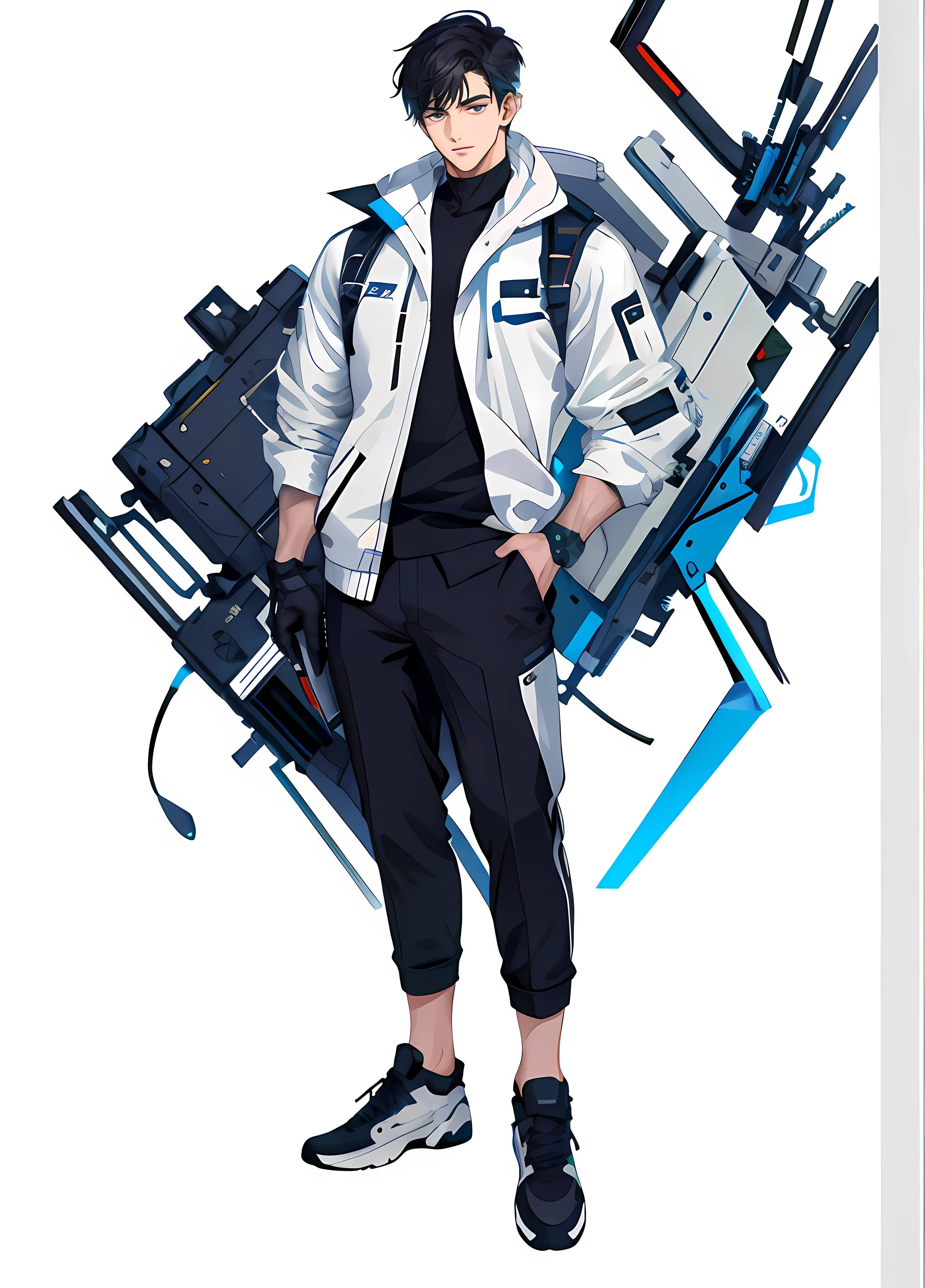 ((masterpiece)),((best quality)),A handsome short haired cyberstyle cool boy,Ultra high-definition 8k sharp details, incredibly clear edge pixels, rich colors and structure